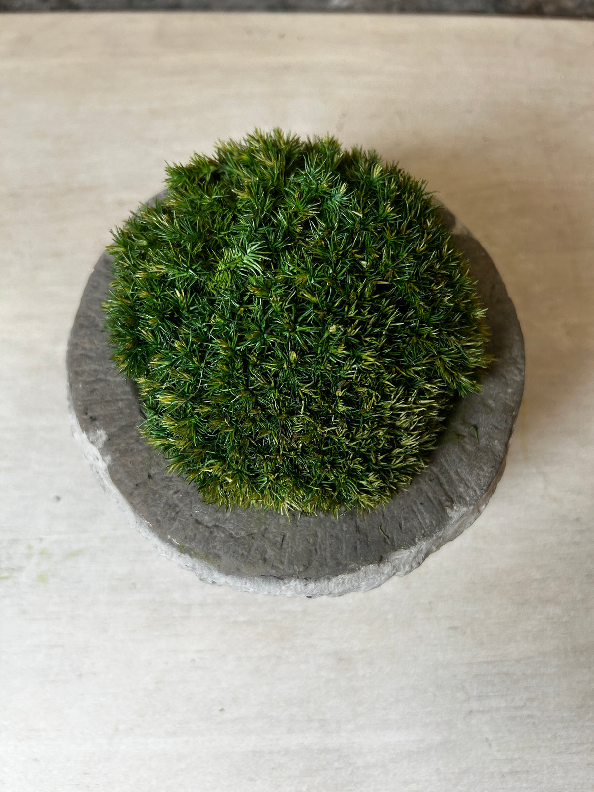 Antique Stone Mortar with Moss FR49
