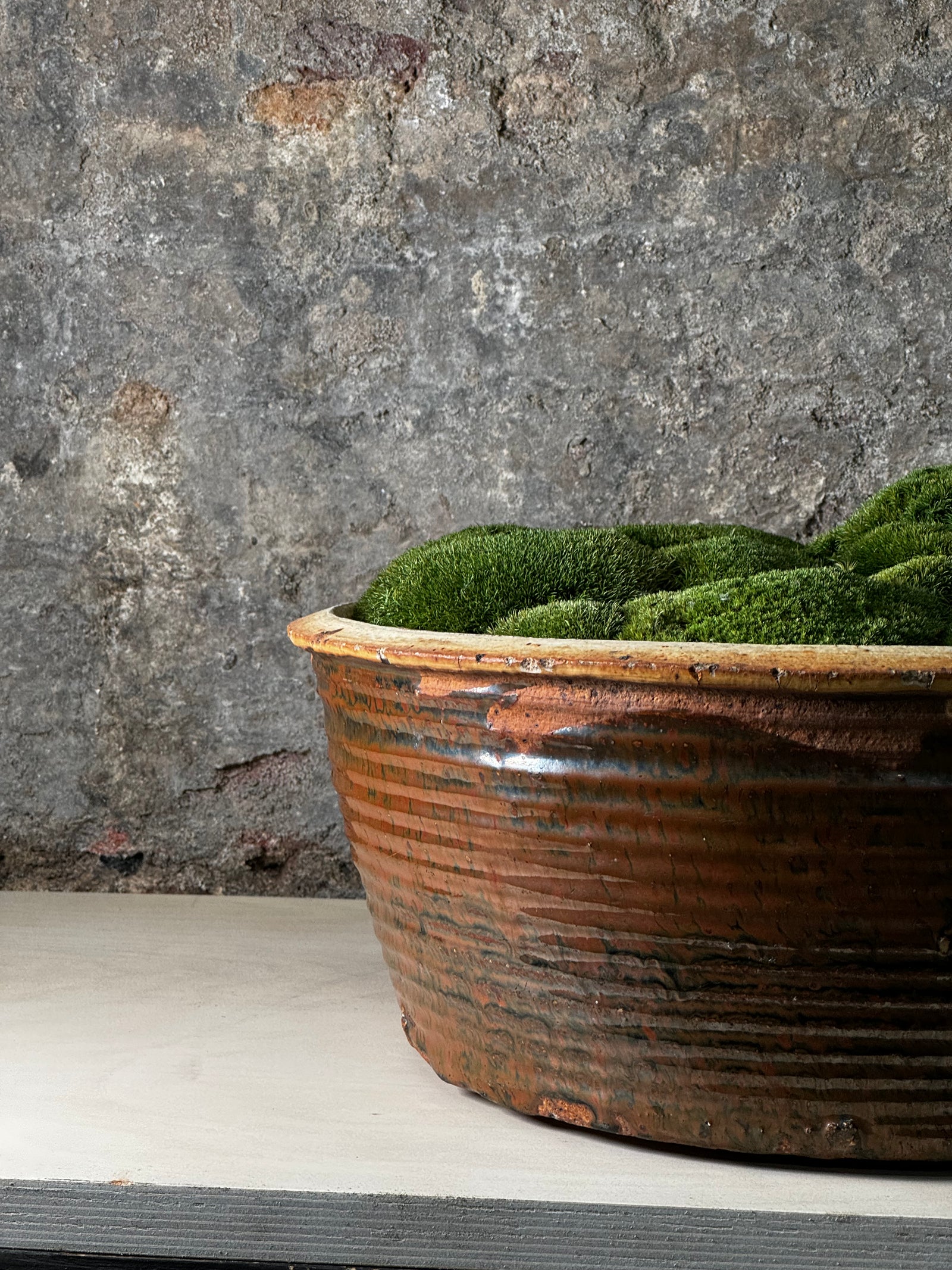 Vintage Ceramic Bowl with moss FR11