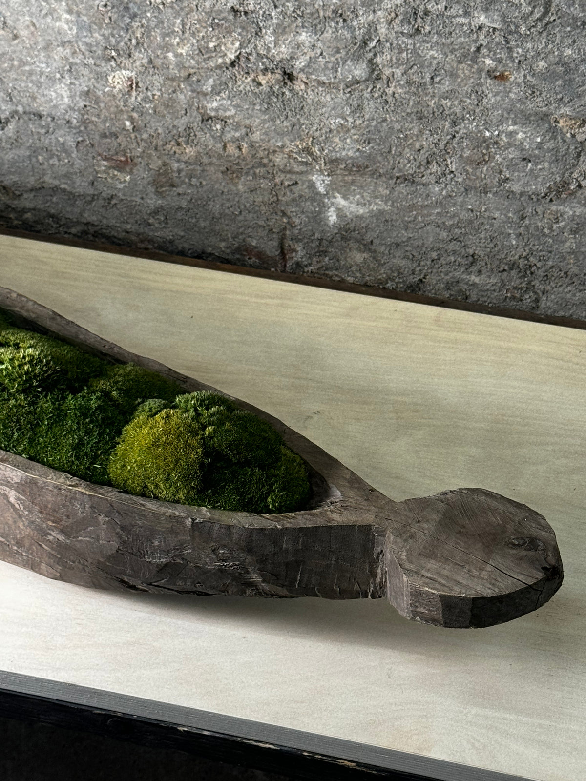 Mokoro Canoe with Preserved Moss Table Display FR60