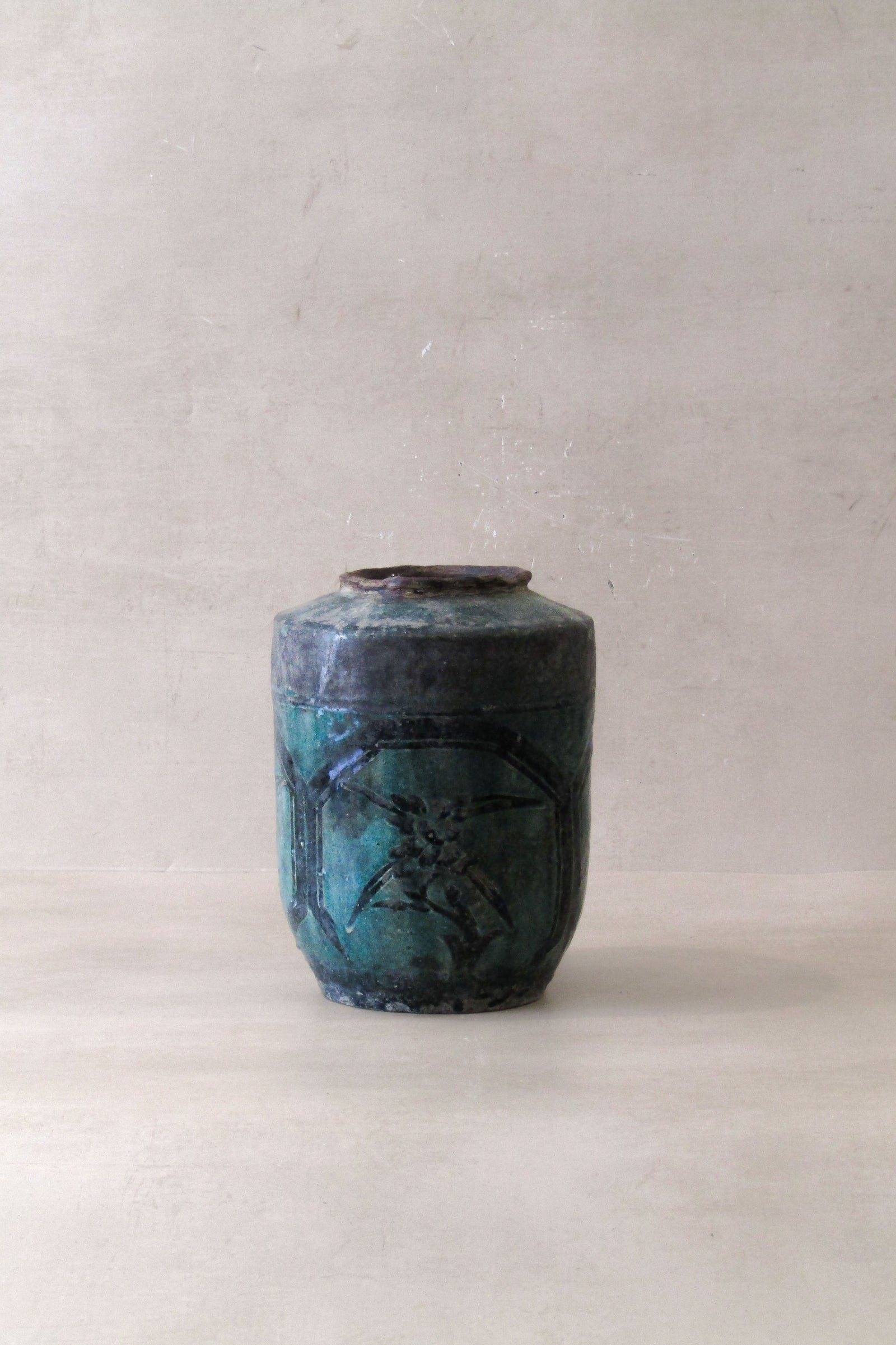 Vintage Emerald Green Pot - No 4