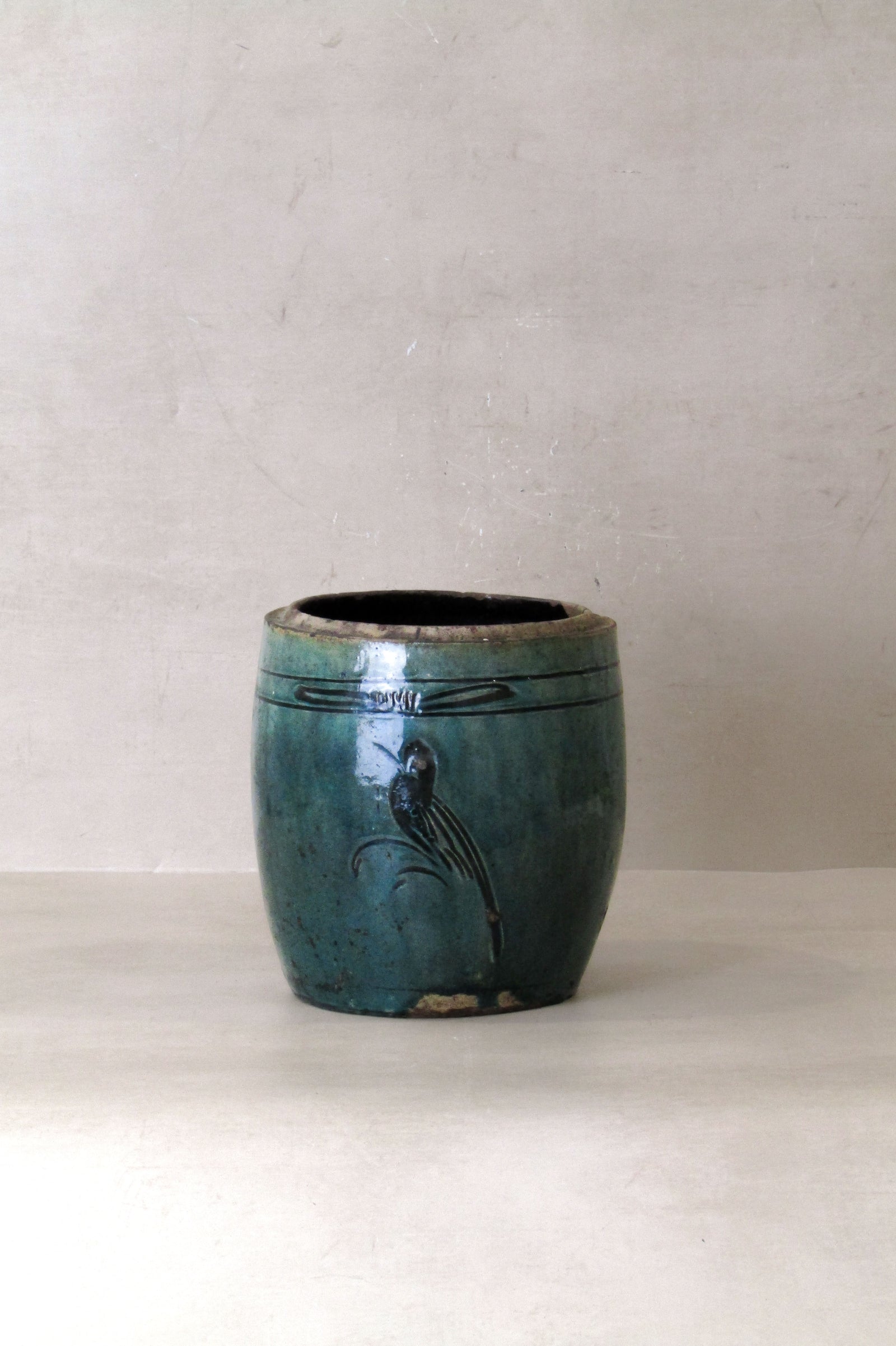 Vintage Emerald Green Pot - No 5