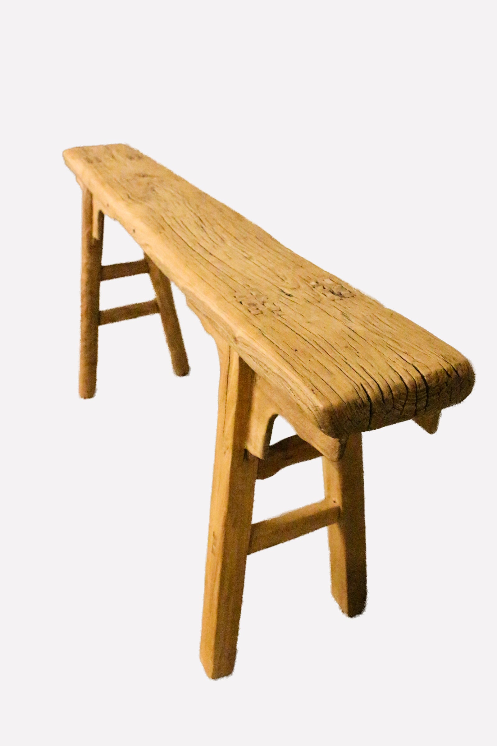 Antique Rustic Elm Bench 14.1