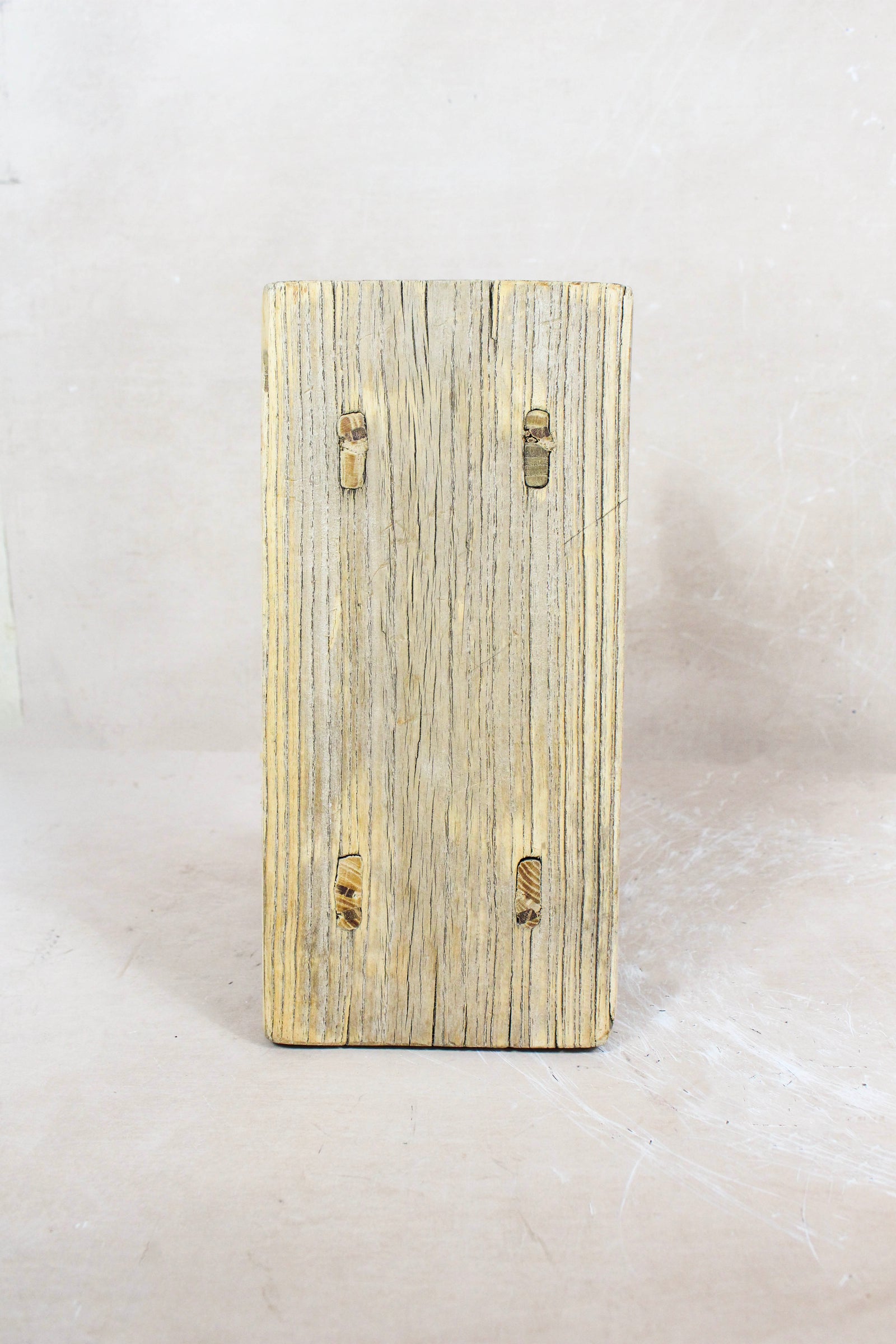 Small vintage rustic reclaimed elm wood stool 60 – Botanical Boys