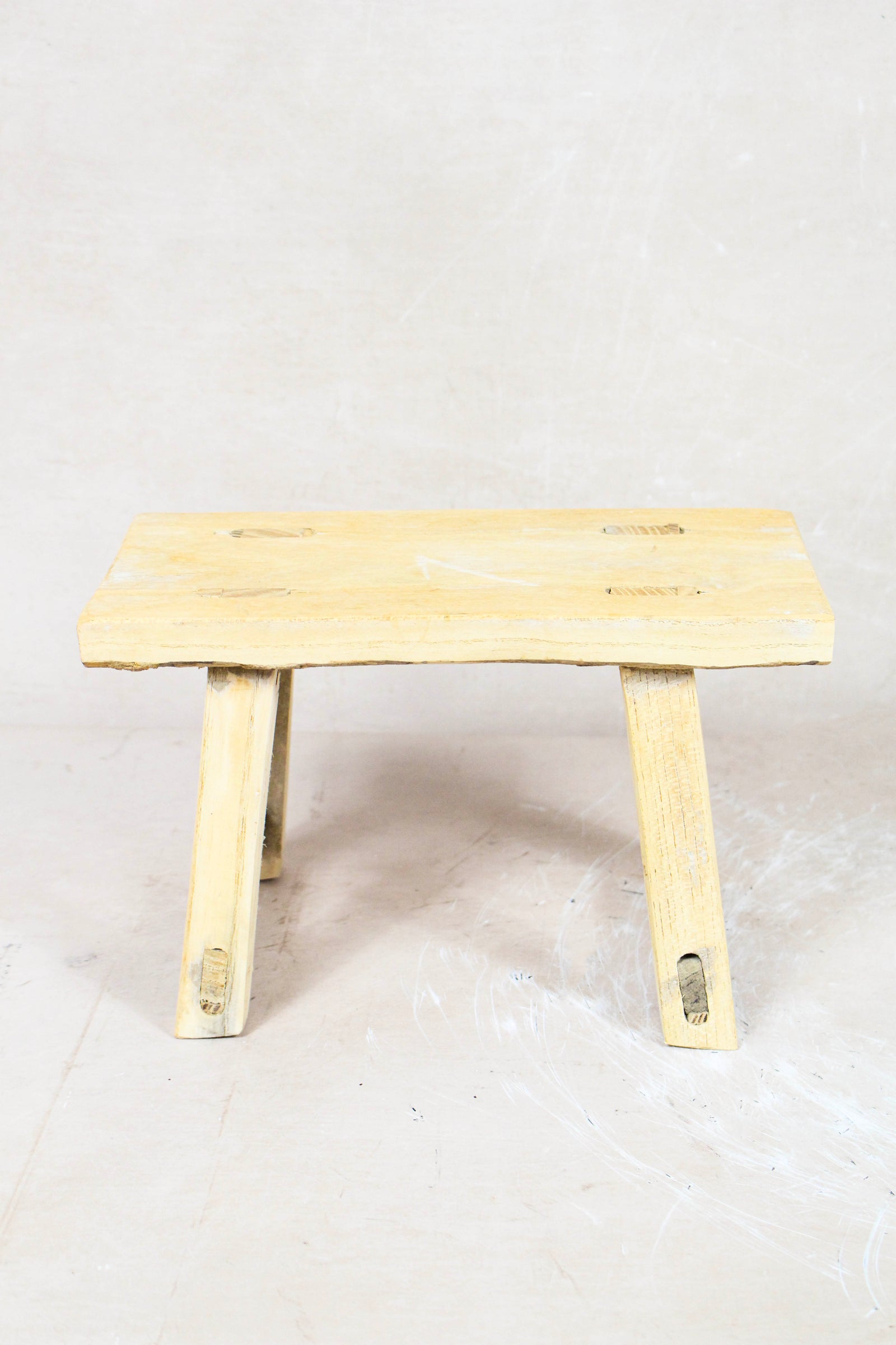 Vintage rustic stool in reclaimed elm wood