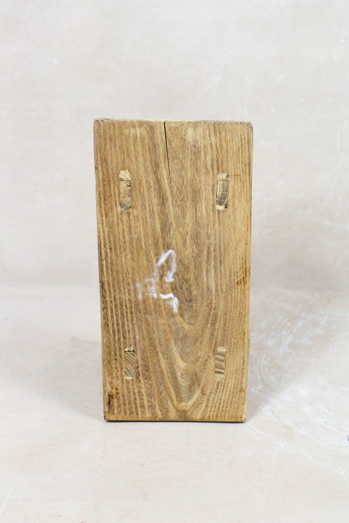 Small vintage rustic reclaimed elm wood stool 66 – Botanical Boys