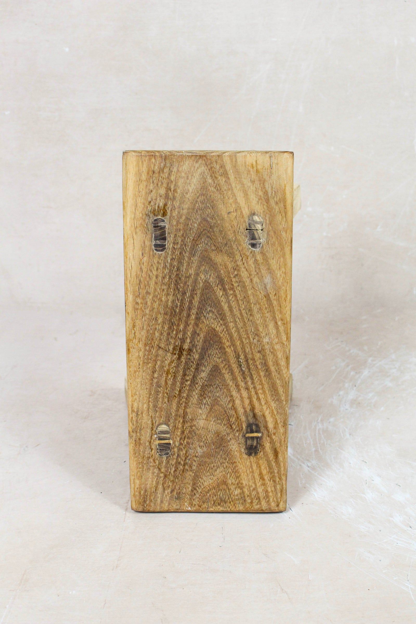 Small vintage rustic reclaimed elm wood stool 67 – Botanical Boys