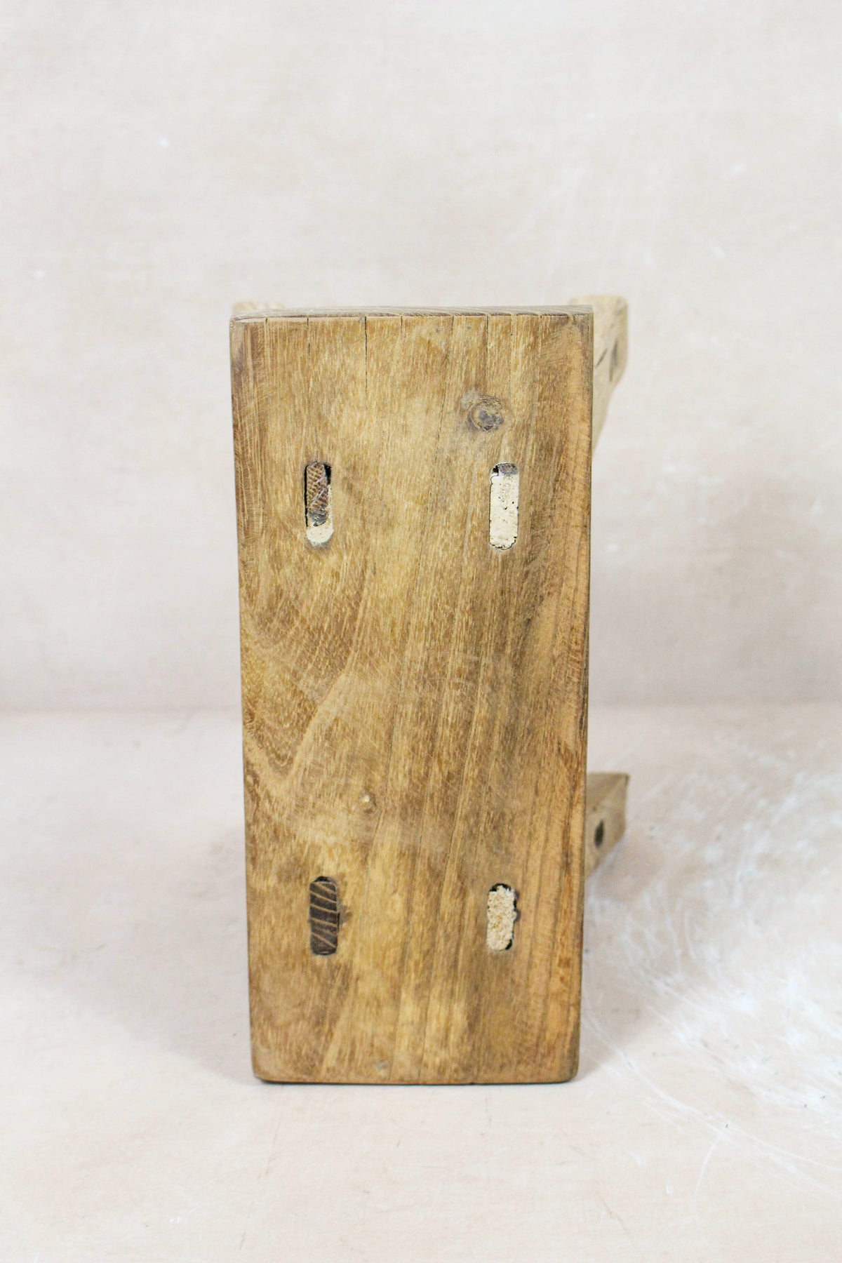 Small vintage rustic reclaimed elm wood stool 69 – Botanical Boys
