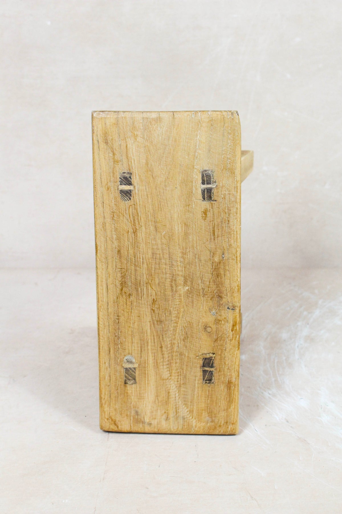 Small vintage rustic reclaimed elm wood stool 72 – Botanical Boys