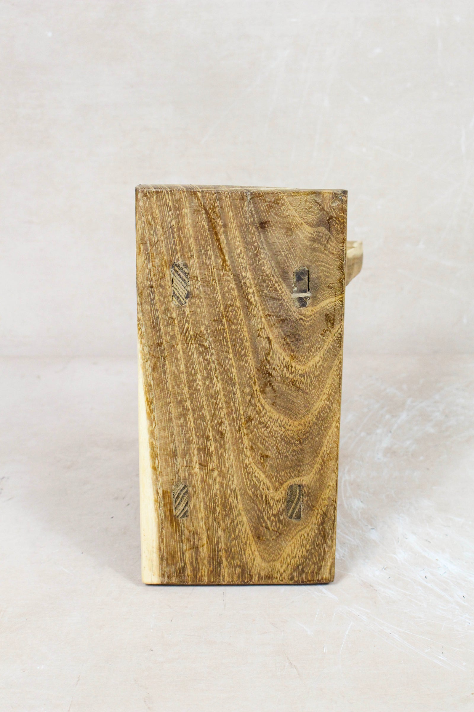 Small vintage rustic reclaimed elm wood stool 73 – Botanical Boys