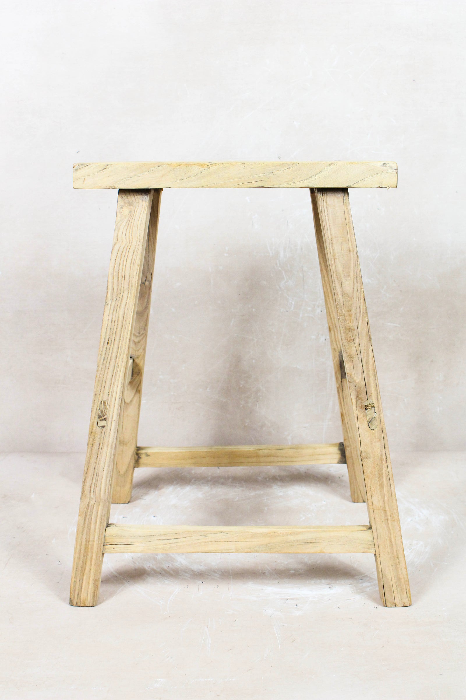 Vintage rustic stool in reclaimed elm wood