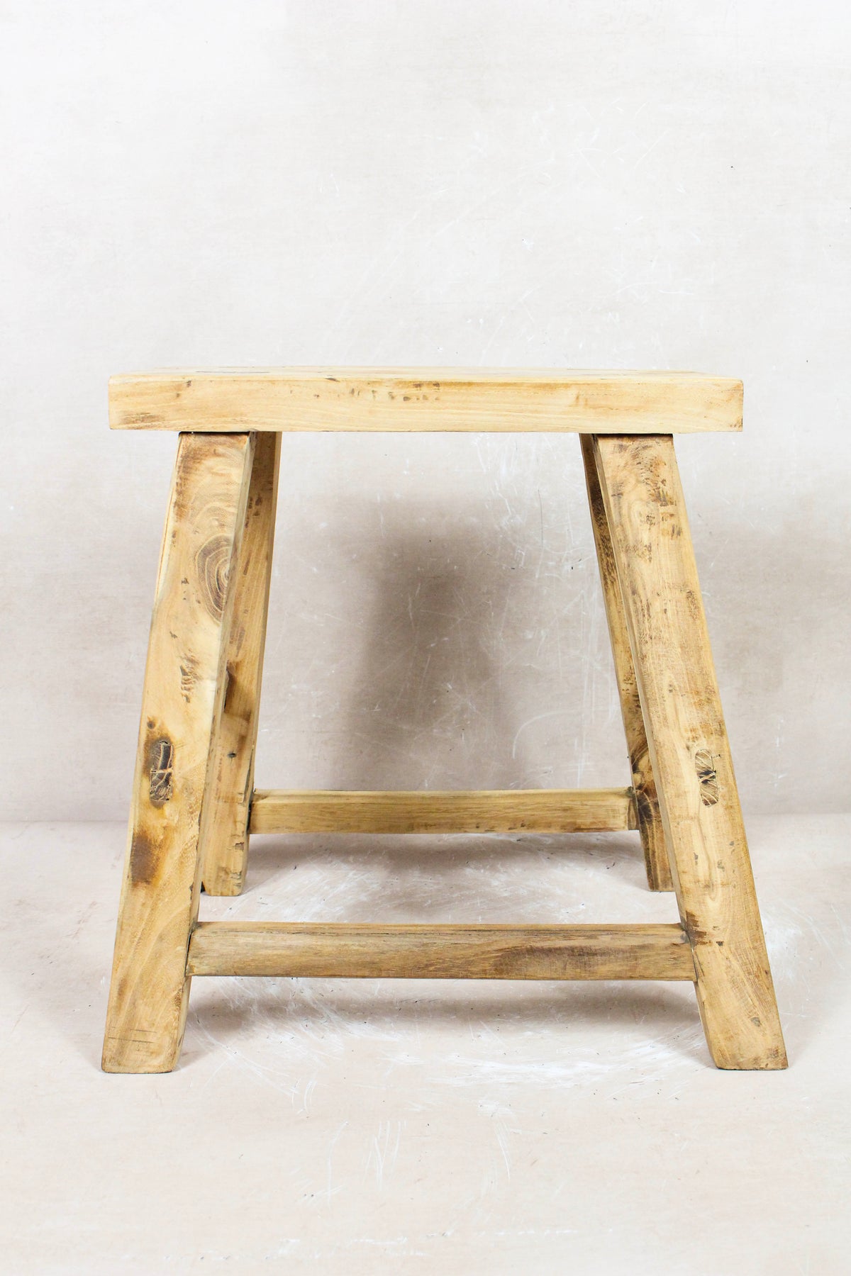 Vintage Rustic Stool - Elm wood - 77