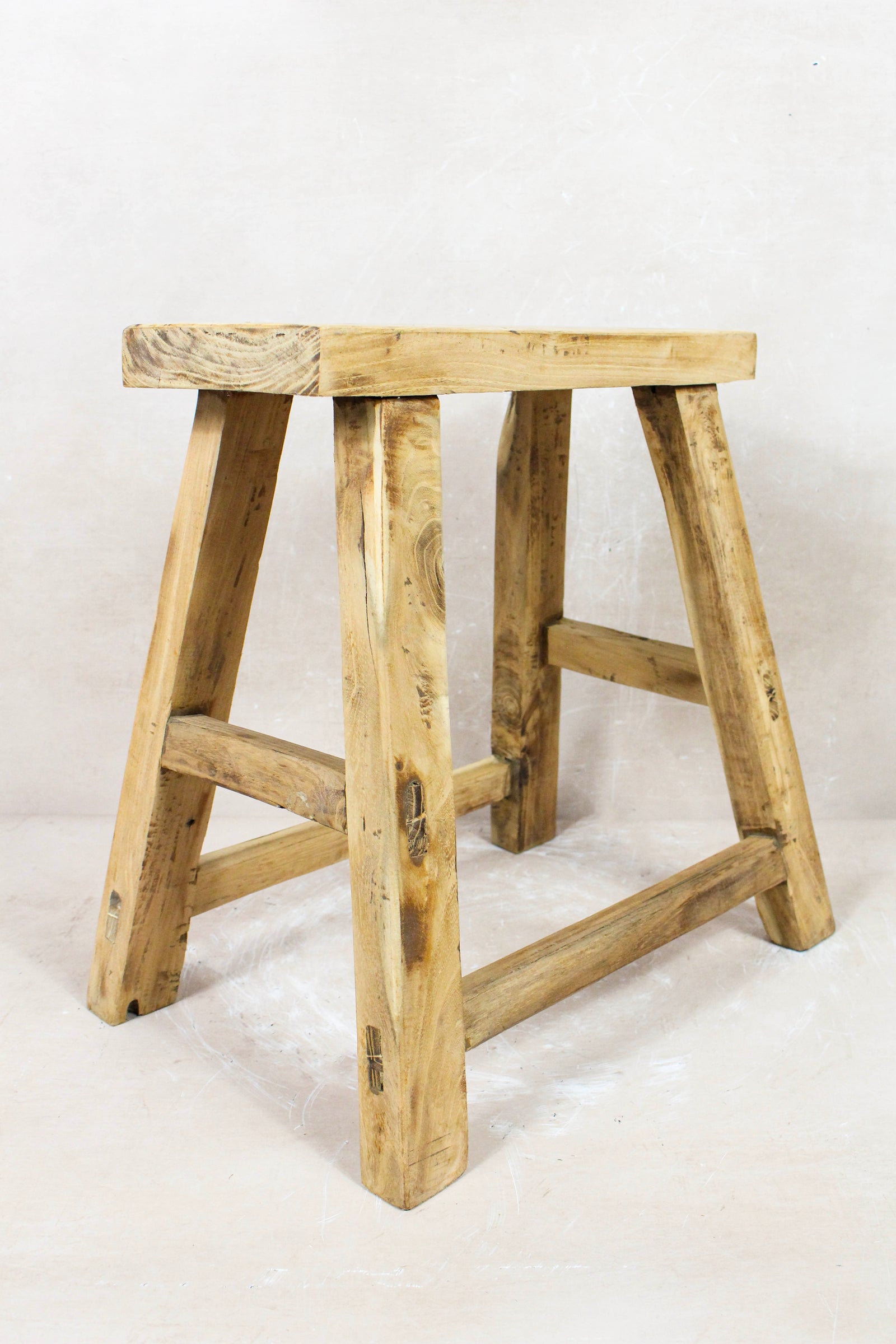 Vintage Rustic Stool - Elm wood - 77