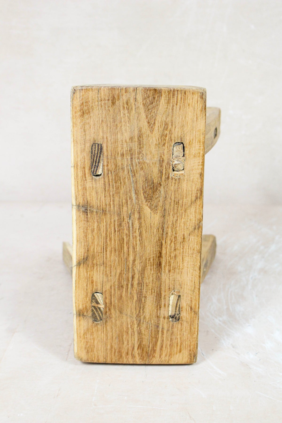 Small vintage rustic reclaimed elm wood stool 84 – Botanical Boys