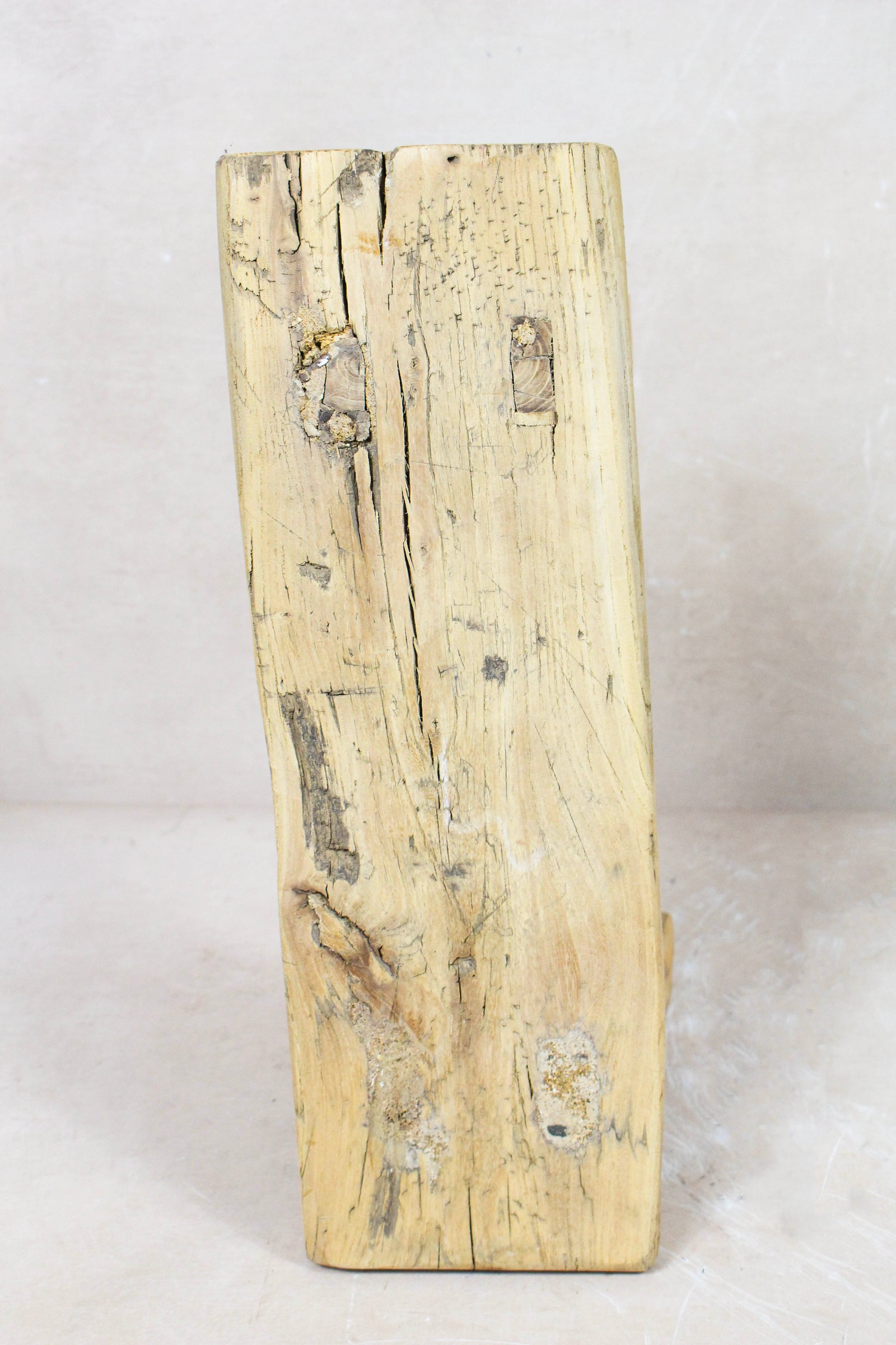 Small vintage rustic reclaimed elm wood stool 87 – Botanical Boys