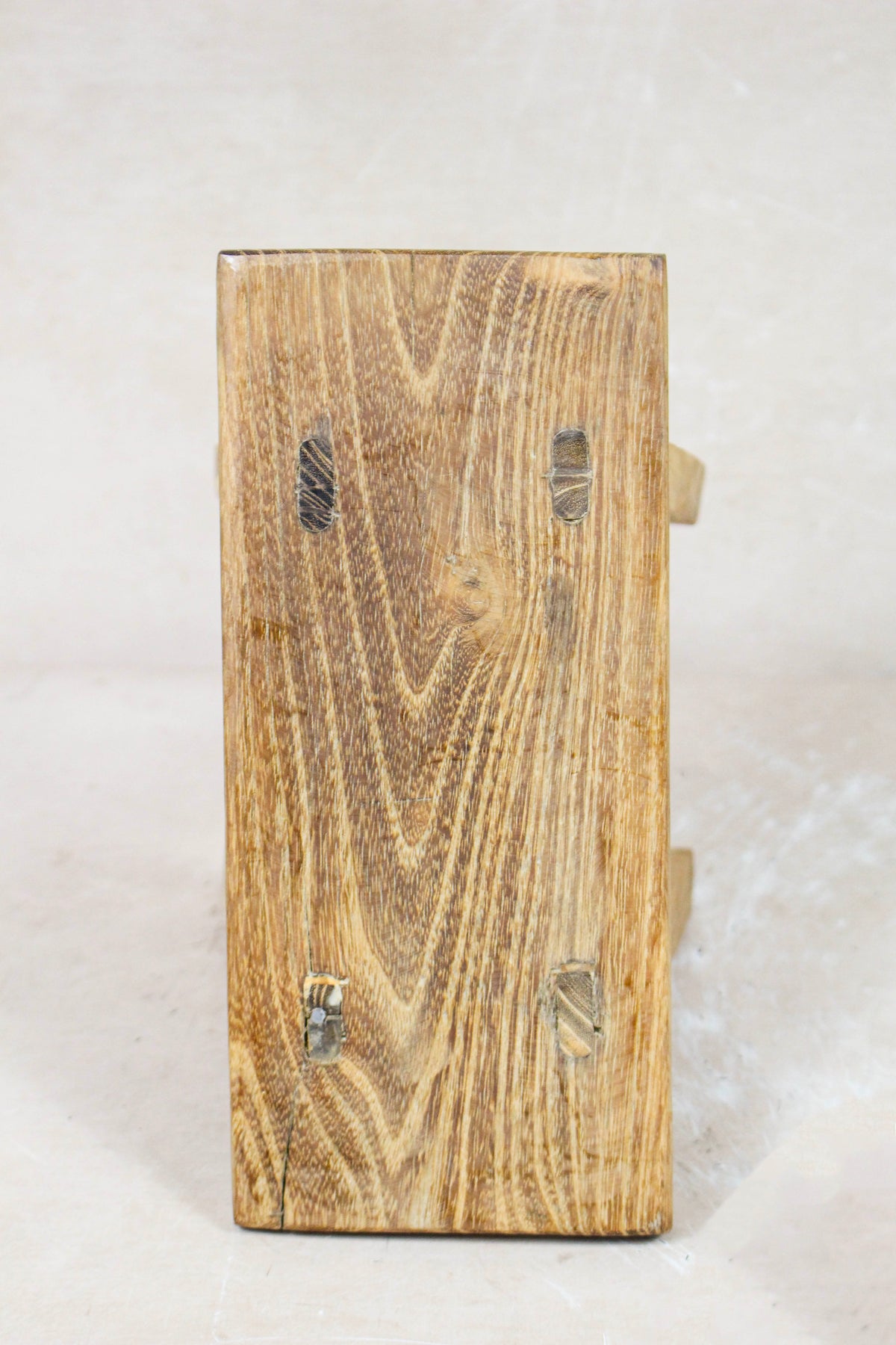 Small vintage rustic reclaimed elm wood stool 96 – Botanical Boys