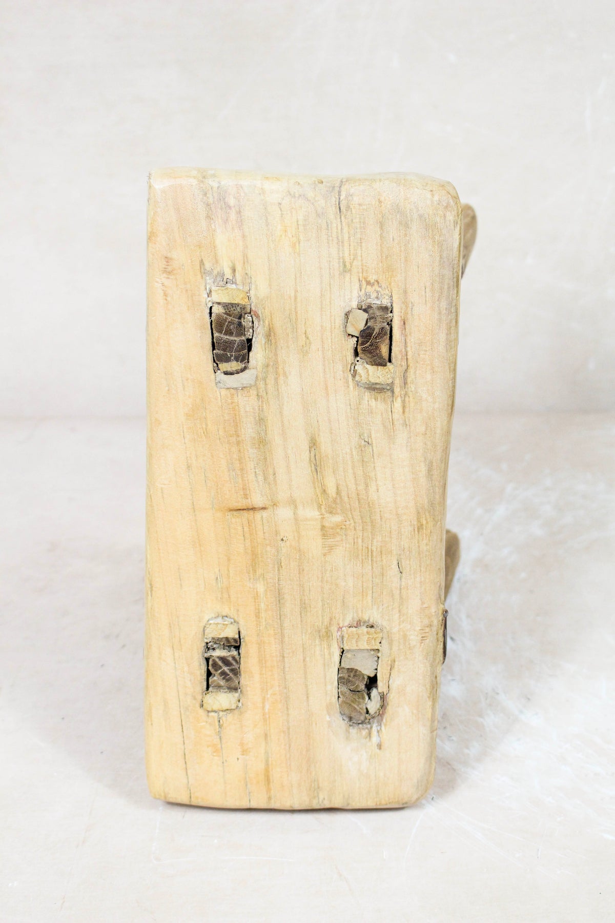 Small vintage rustic reclaimed elm wood stool 97 – Botanical Boys