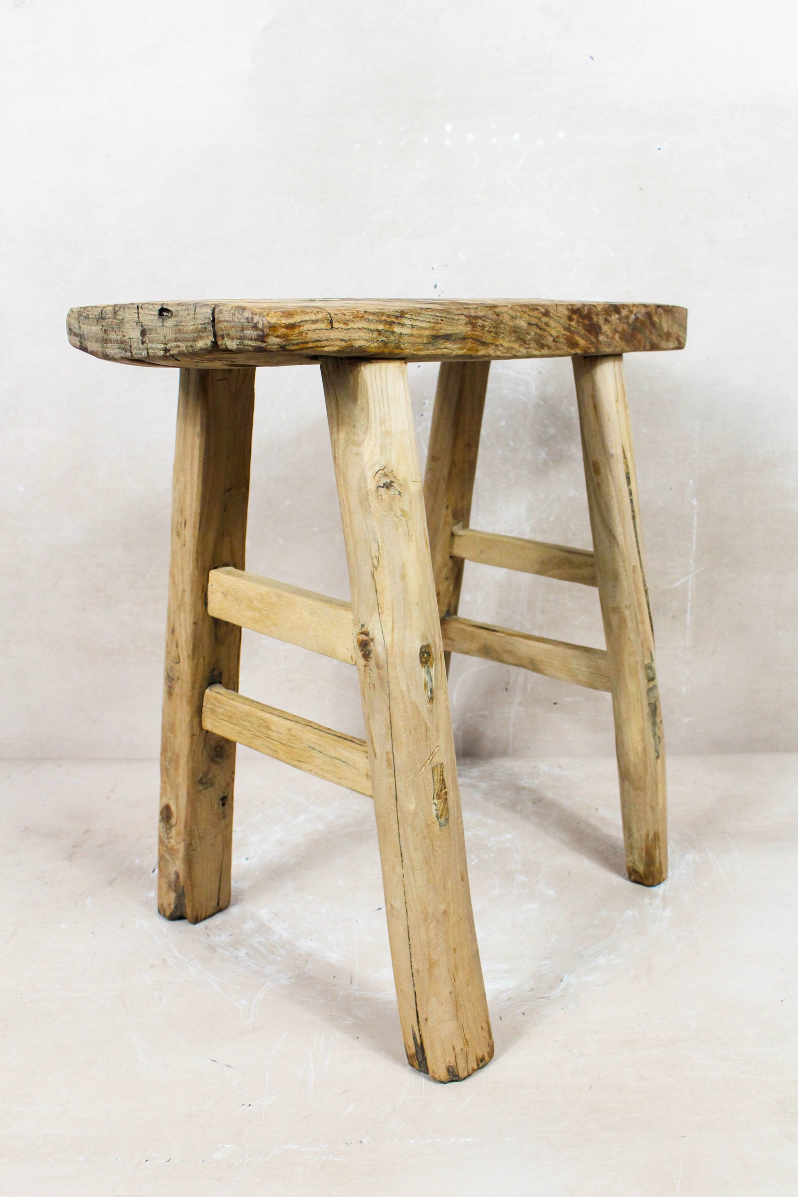 Vintage Rustic Stool - Elm wood - 104