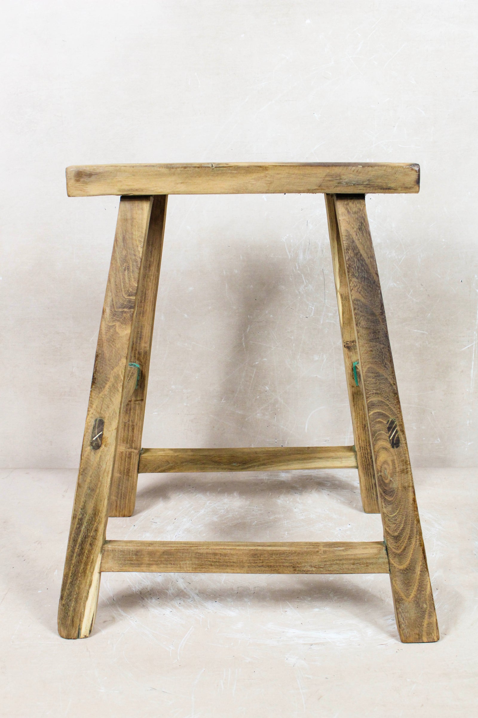 Vintage rustic stool in reclaimed elm wood