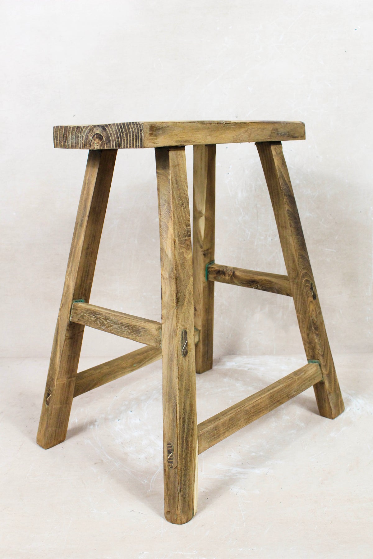 Vintage Rustic Stool - Elm wood - 106