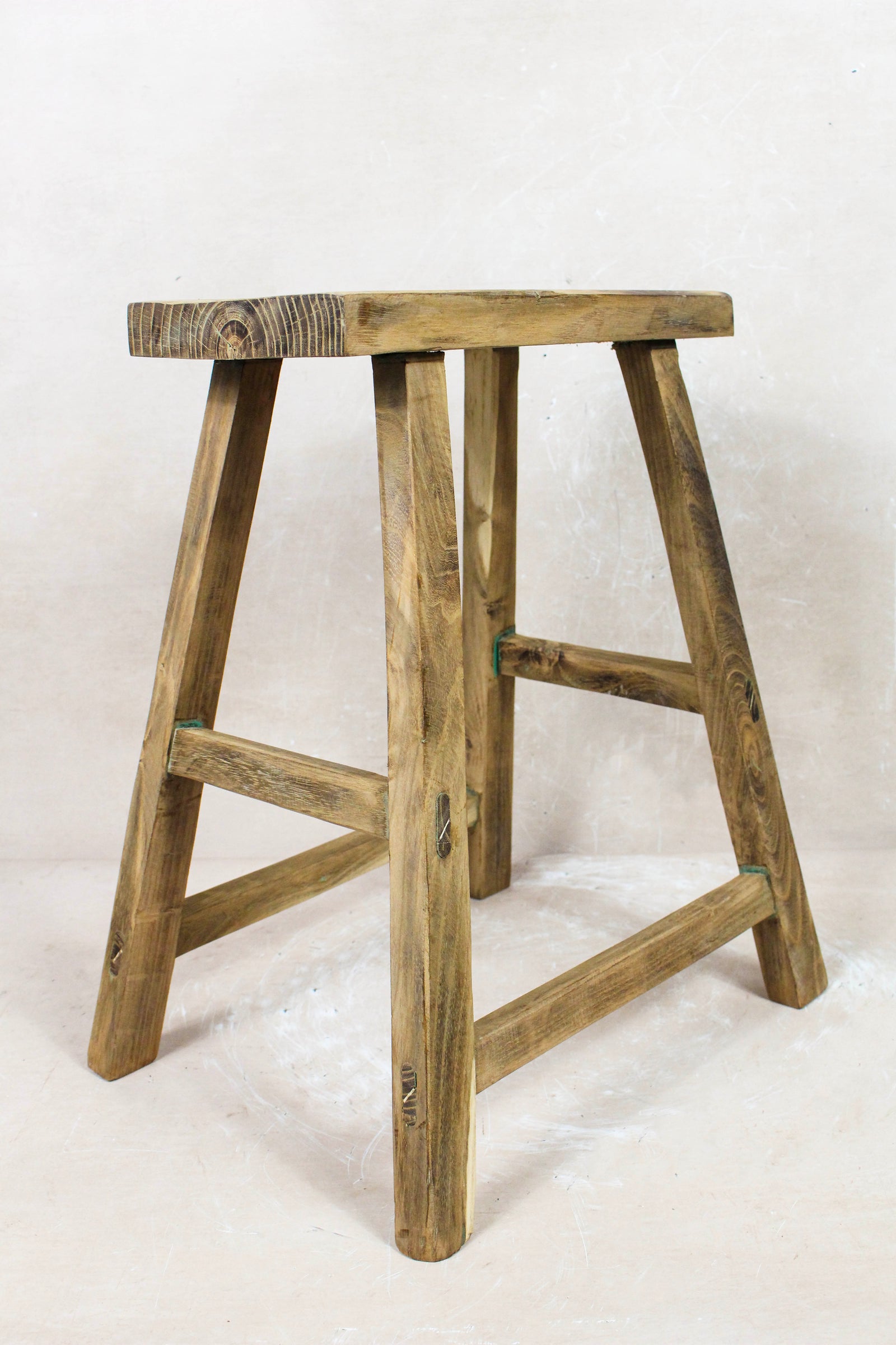 Vintage Rustic Stool - Elm wood - 106