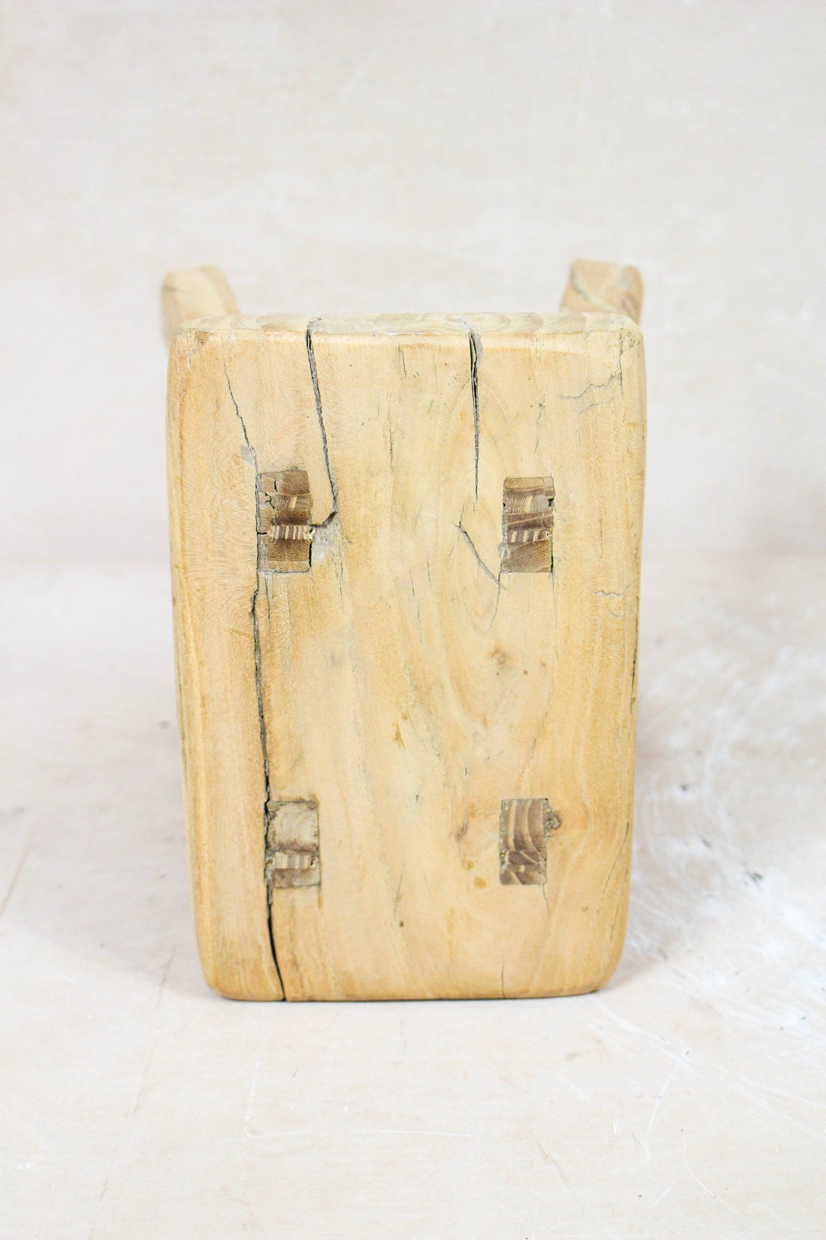 Small vintage rustic reclaimed elm wood stool 108 – Botanical Boys