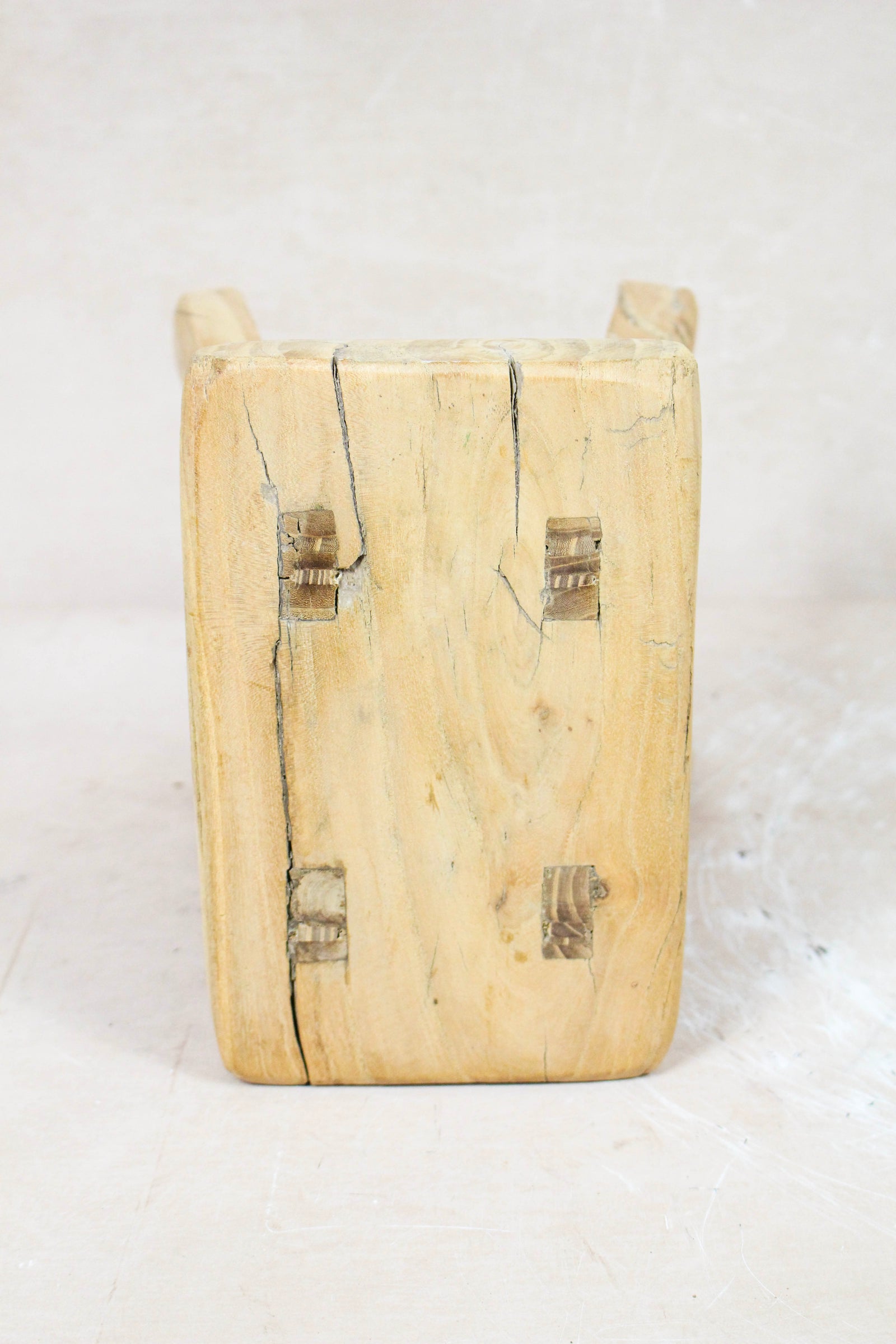 Small vintage rustic reclaimed elm wood stool 108 – Botanical Boys