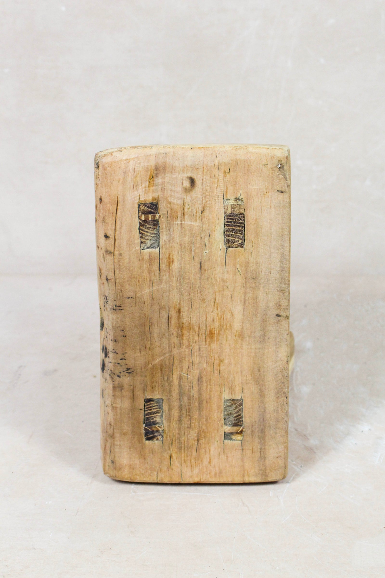 Small vintage rustic reclaimed elm wood stool 114 – Botanical Boys