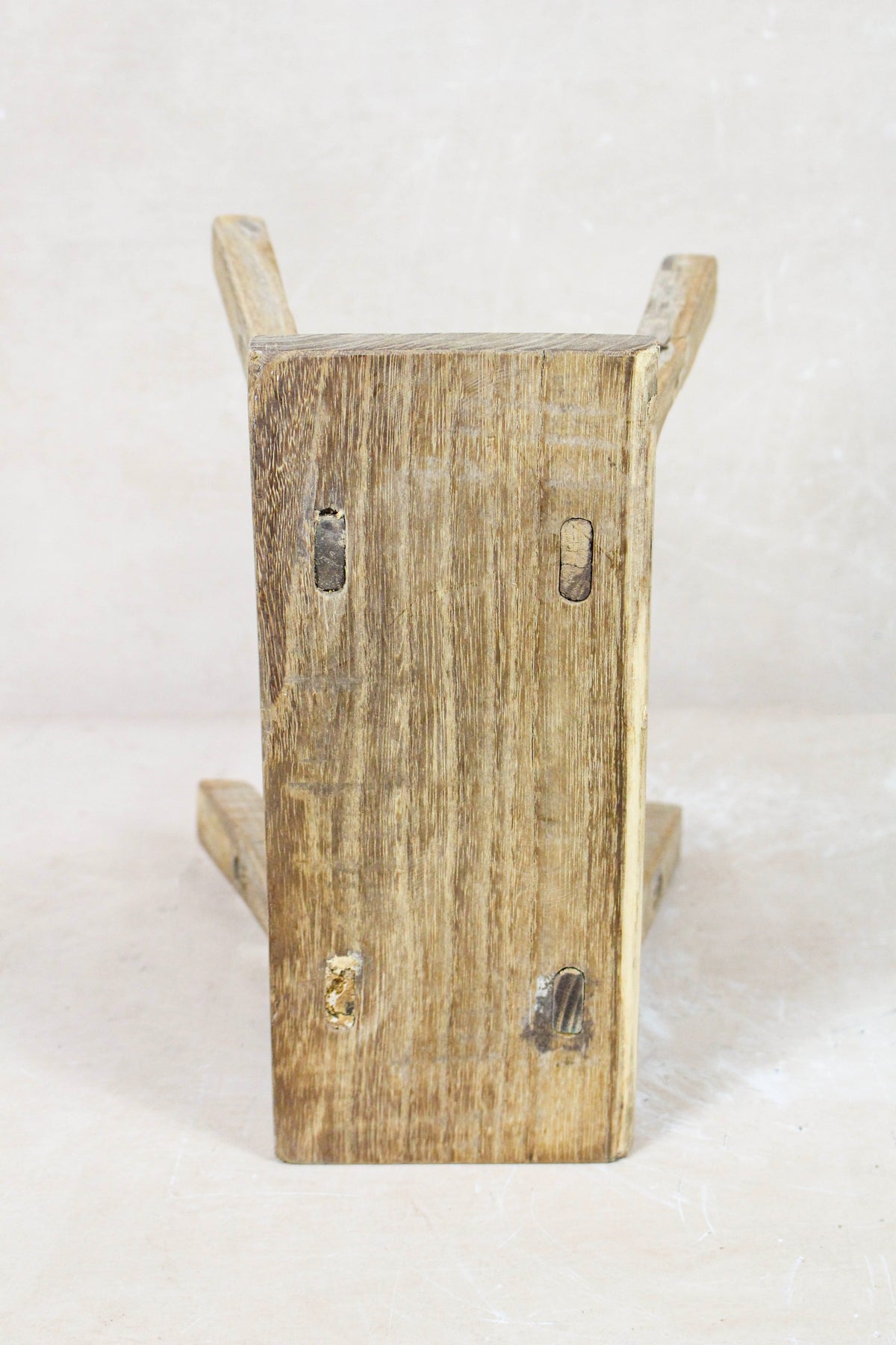 Small vintage rustic reclaimed elm wood stool 119 – Botanical Boys