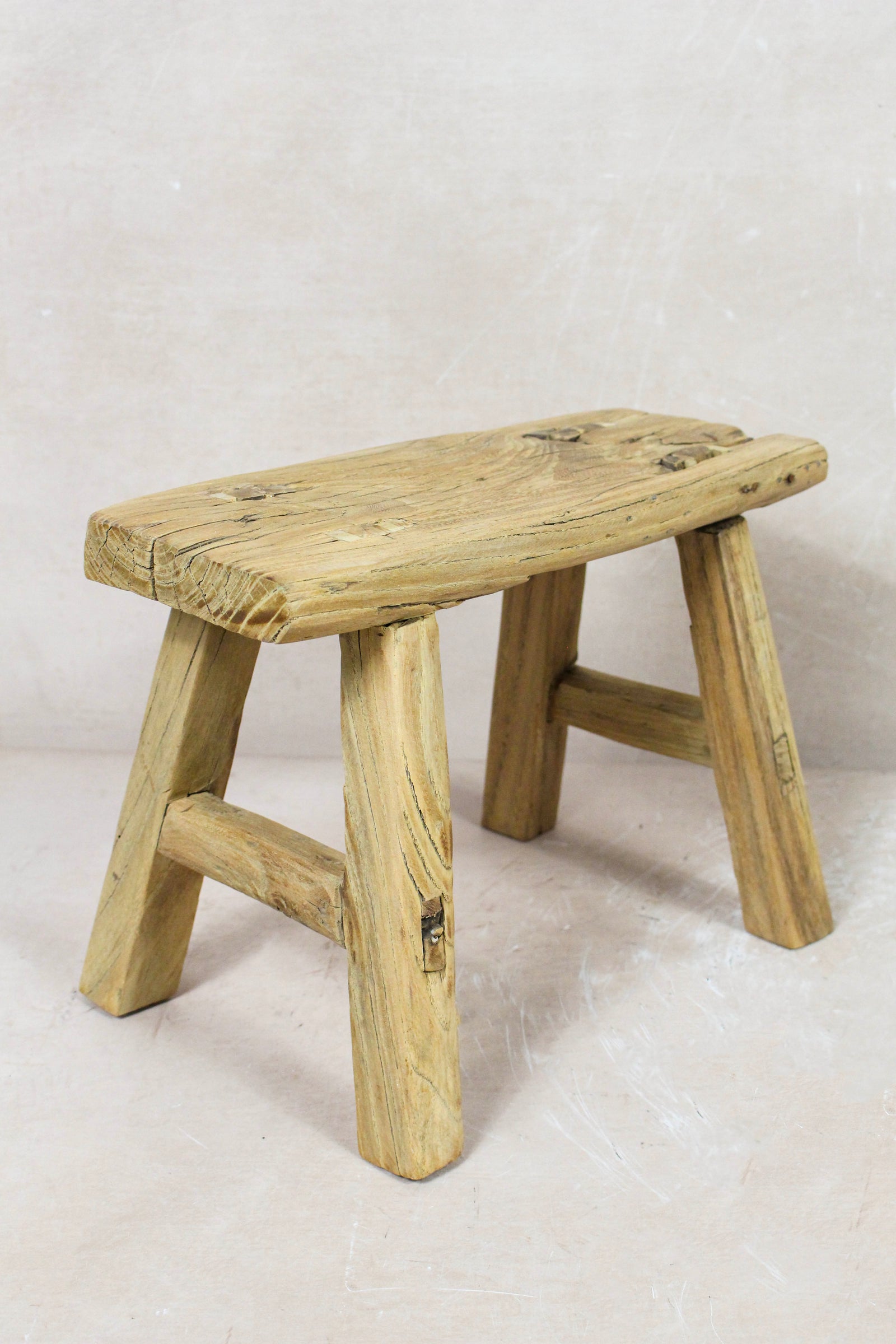 Vintage Rustic Stool - Elm wood - Small - 123