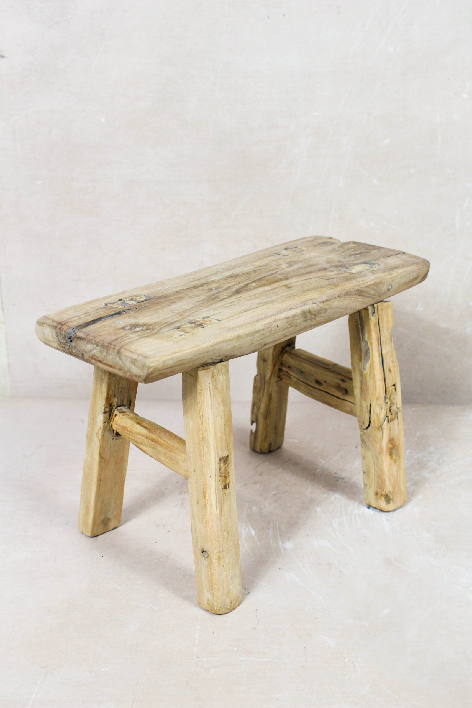 Vintage Rustic Stool - Elm wood - Small - 124