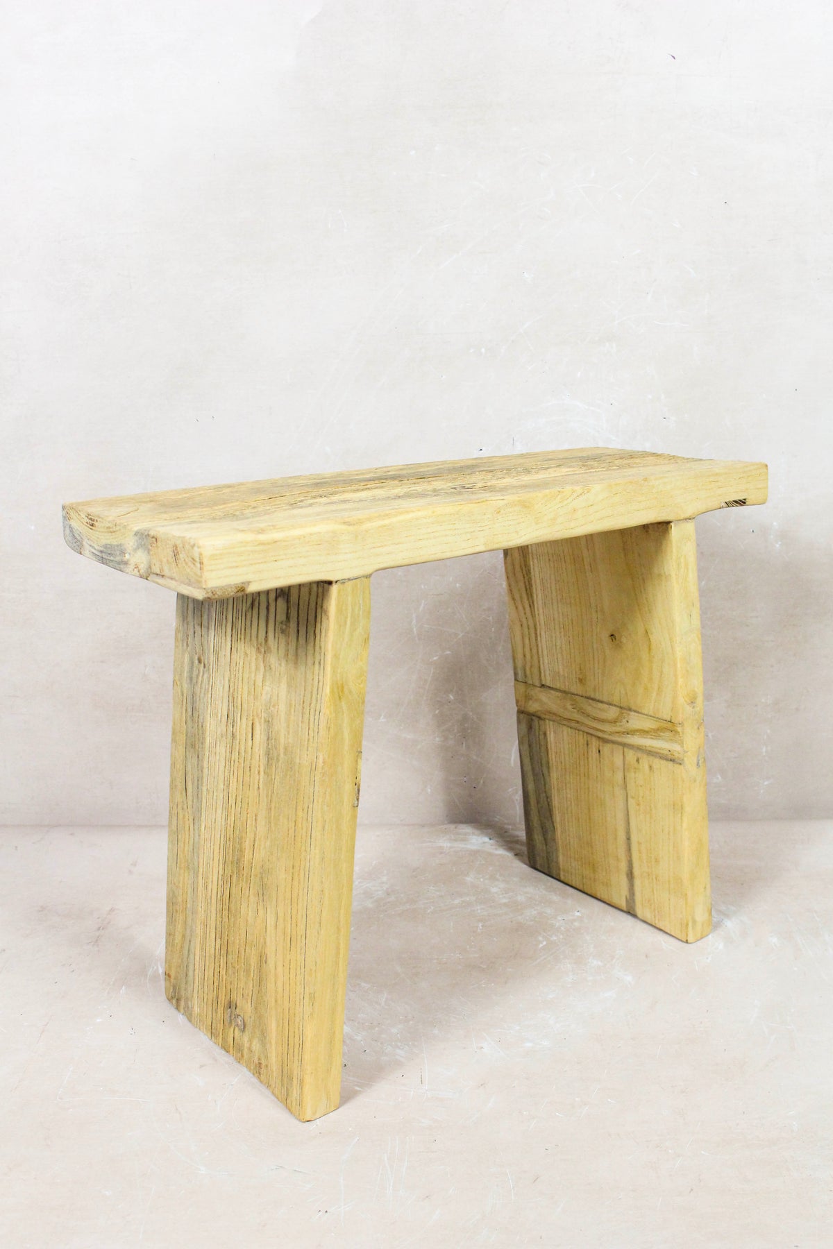 Vintage Rustic Square Elm Wood Stool - 132