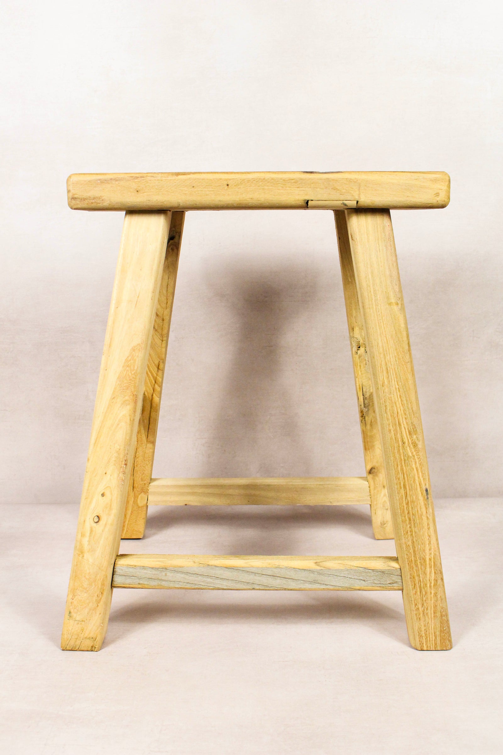 Vintage rustic stool in reclaimed elm wood