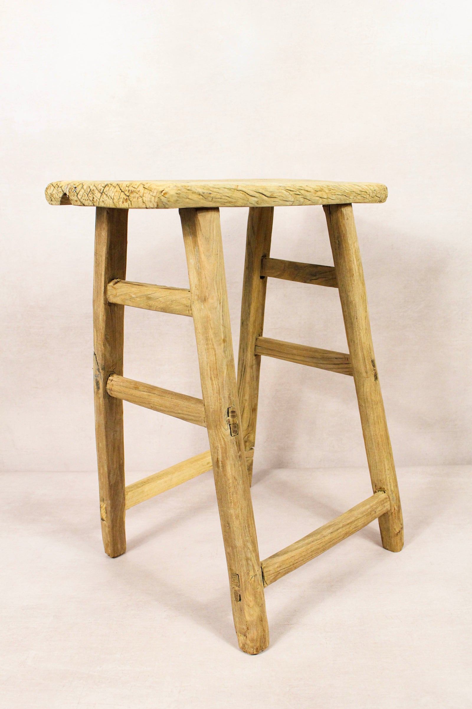 Vintage Rustic Stool - Elm wood - 138