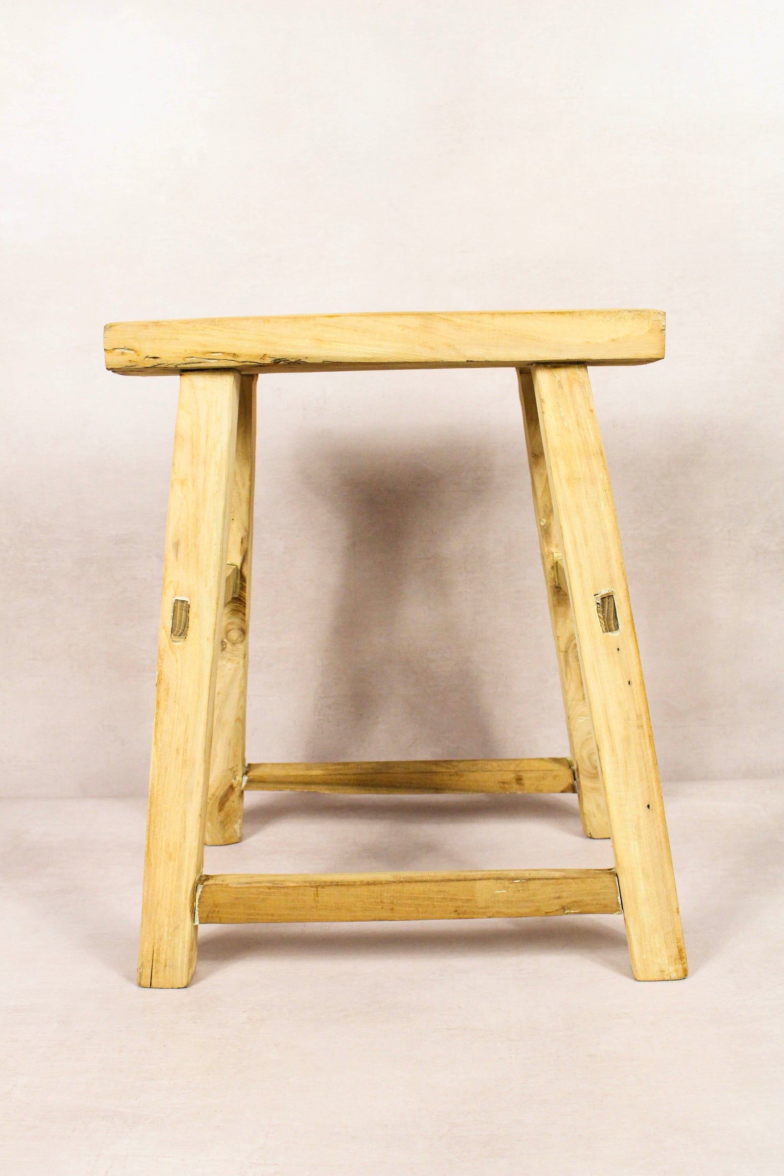 Vintage rustic stool in reclaimed elm wood
