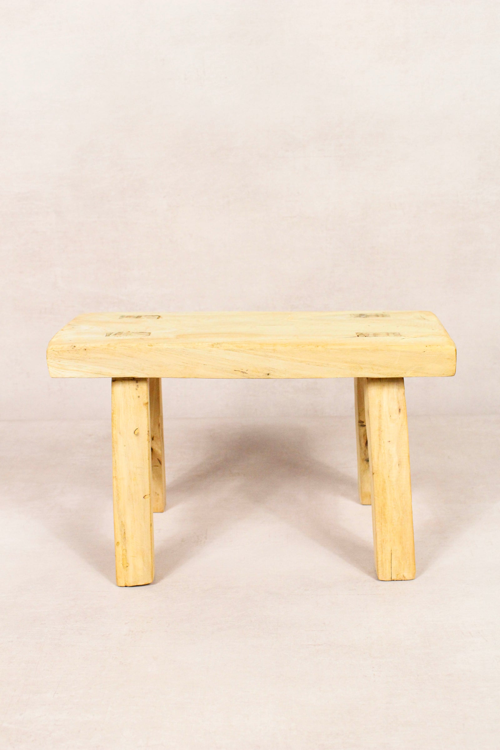 Small vintage rustic stool in reclaimed elm wood