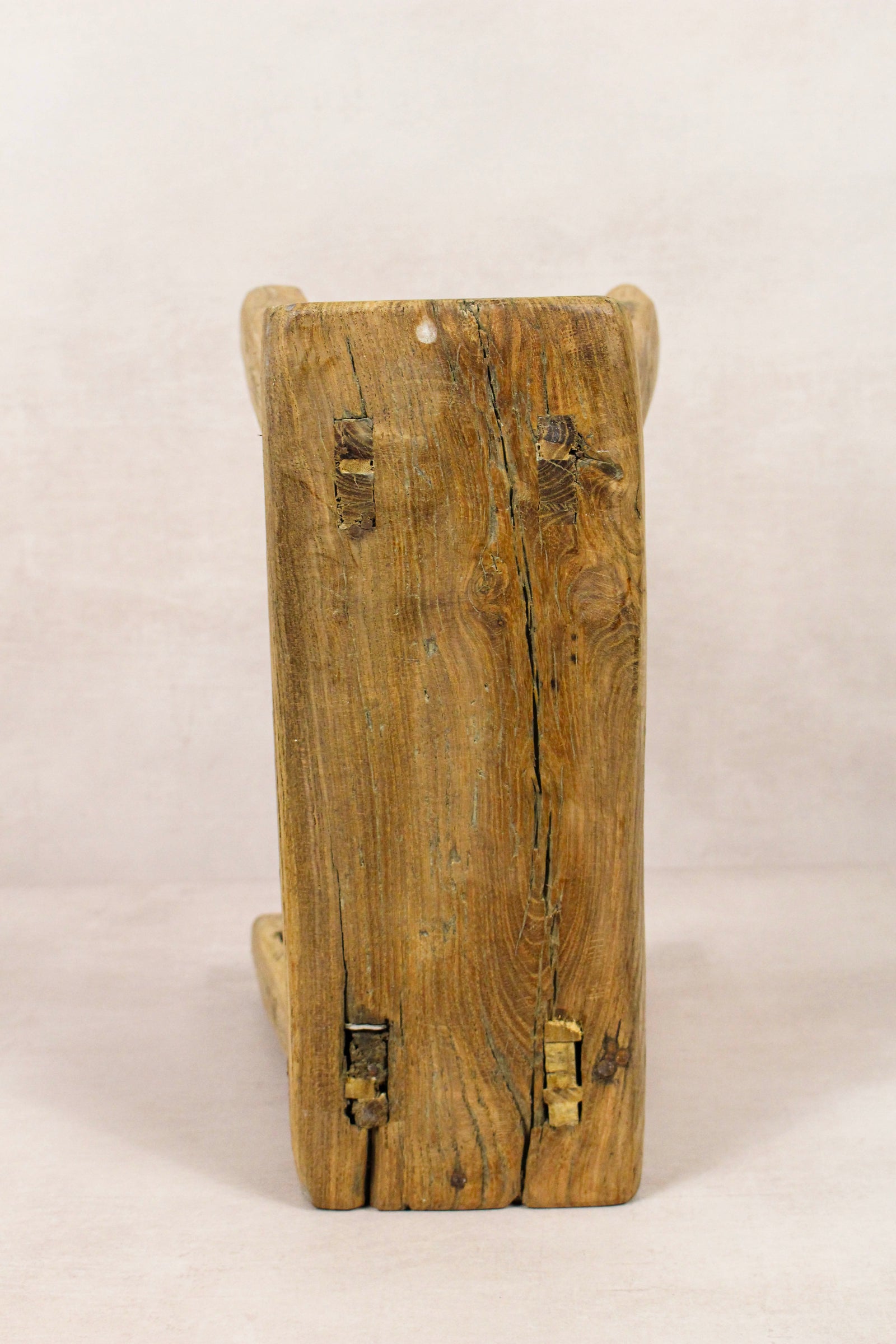 Small vintage rustic reclaimed elm wood stool 141 – Botanical Boys