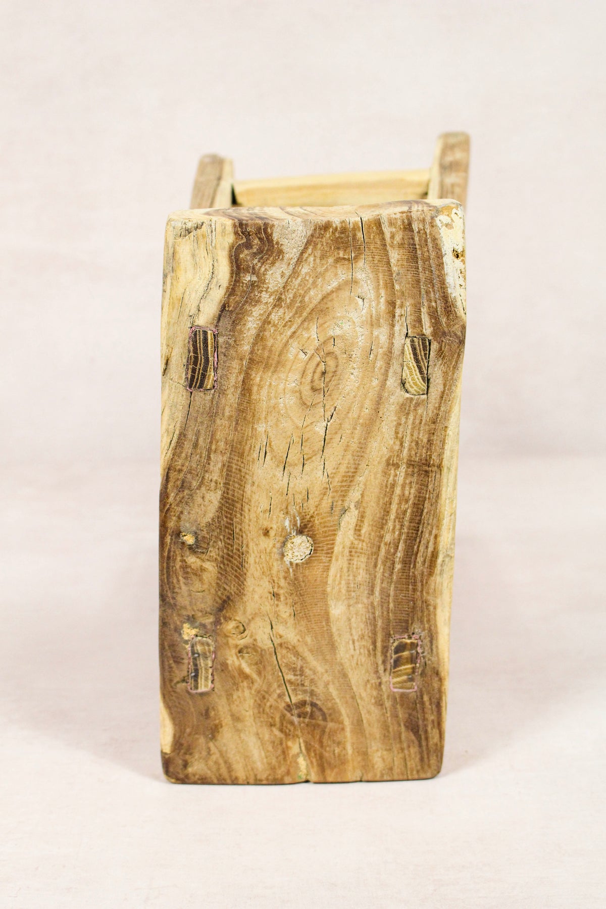Small vintage rustic reclaimed elm wood stool 142 – Botanical Boys