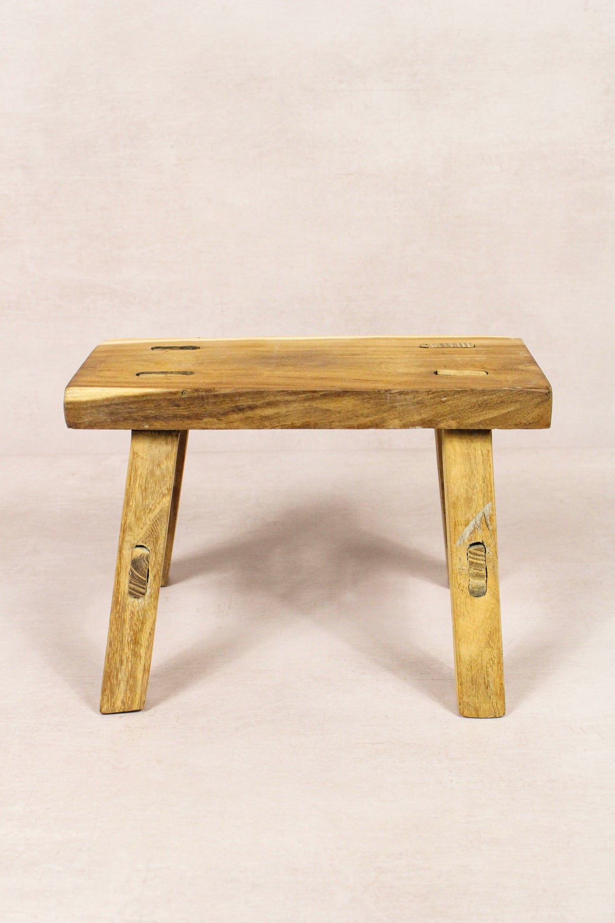 Small vintage rustic reclaimed elm wood stool 144 – Botanical Boys