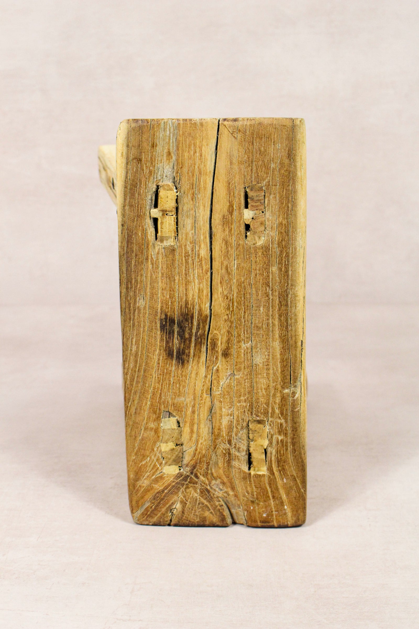Small vintage rustic reclaimed elm wood stool 146 – Botanical Boys