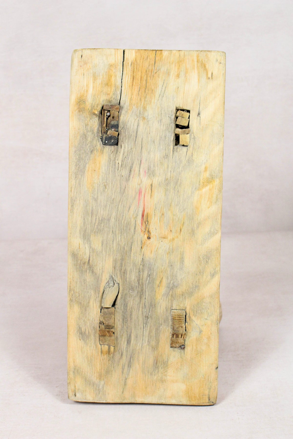 Small vintage rustic reclaimed elm wood stool 148 – Botanical Boys