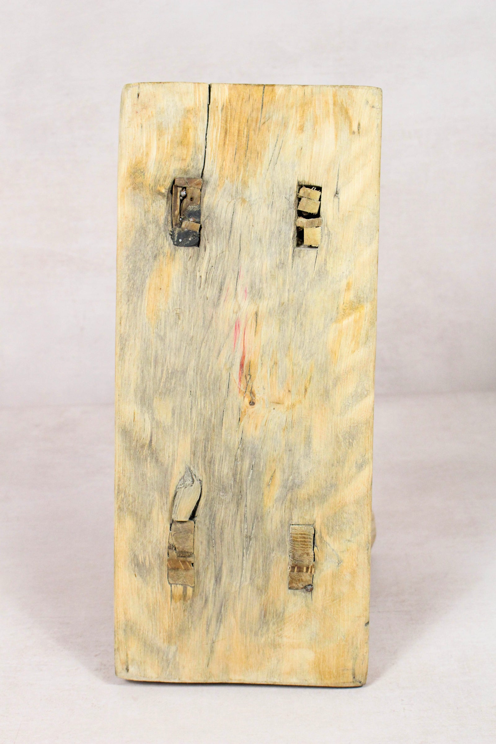Small vintage rustic reclaimed elm wood stool 148 – Botanical Boys