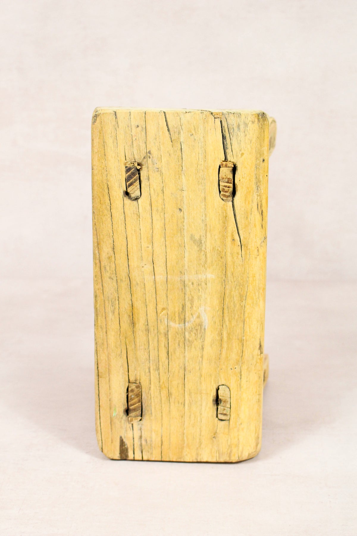 Small vintage rustic reclaimed elm wood stool 153 – Botanical Boys