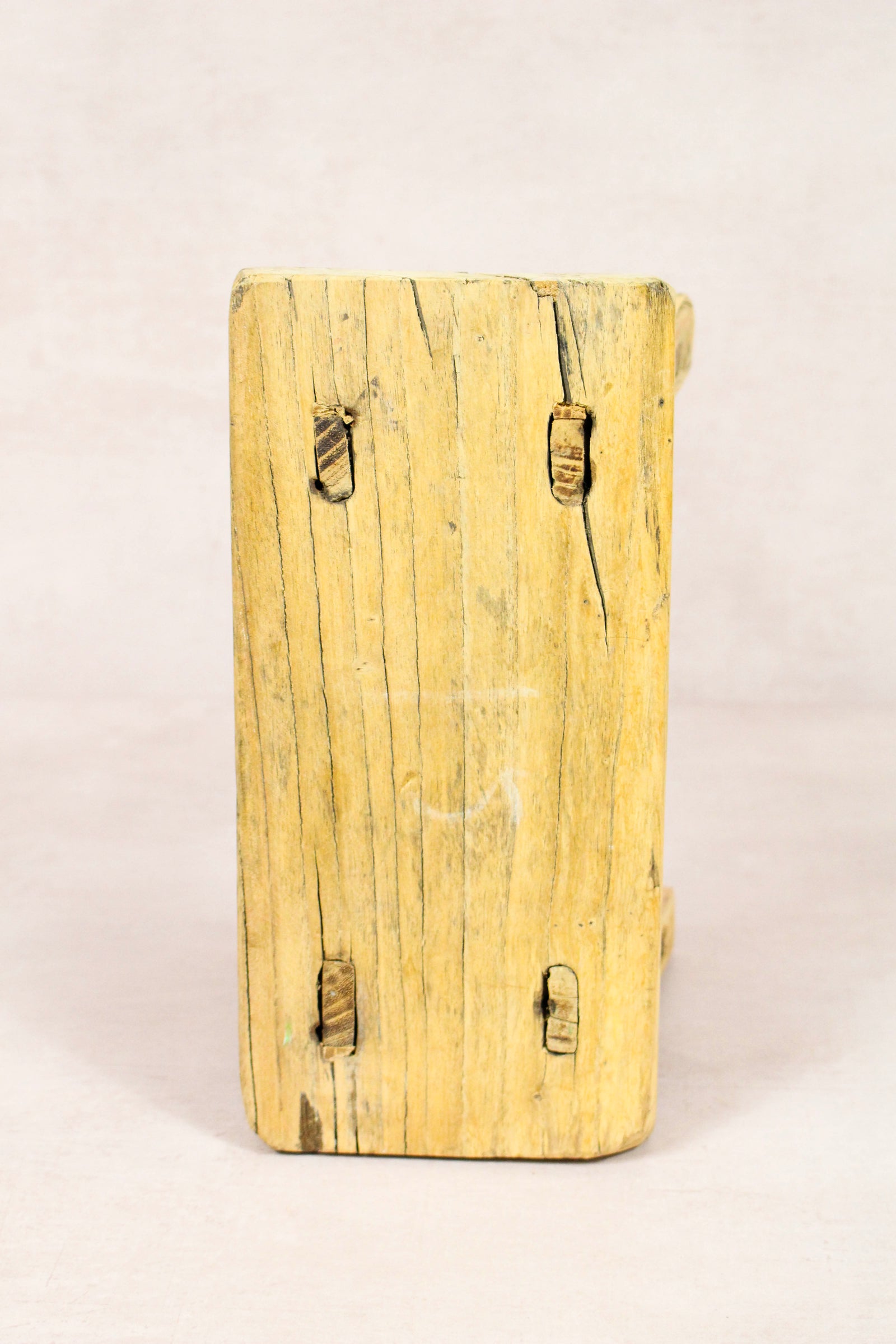 Small vintage rustic reclaimed elm wood stool 153 – Botanical Boys