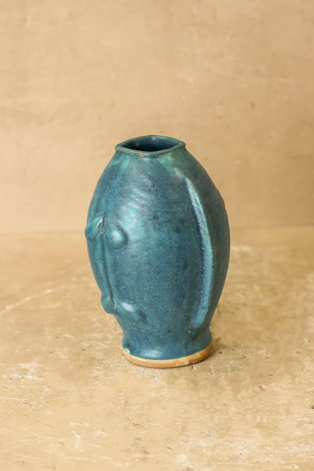 Vintage Blue Twin Fish Vase - No 4