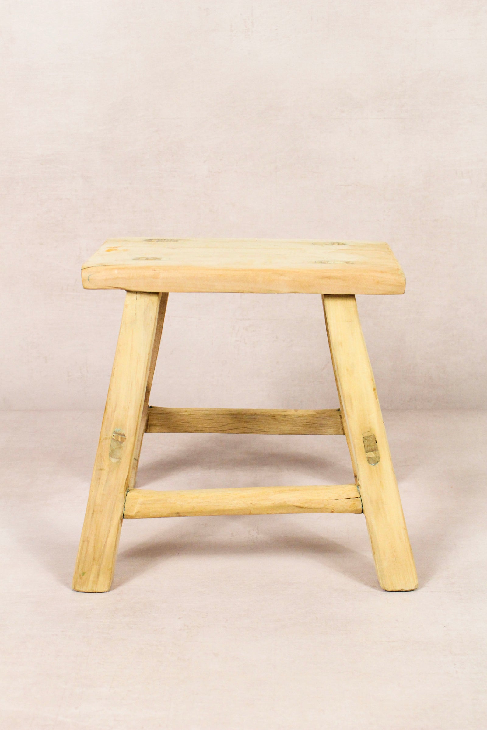 Small vintage rustic reclaimed elm wood stool 163 – Botanical Boys