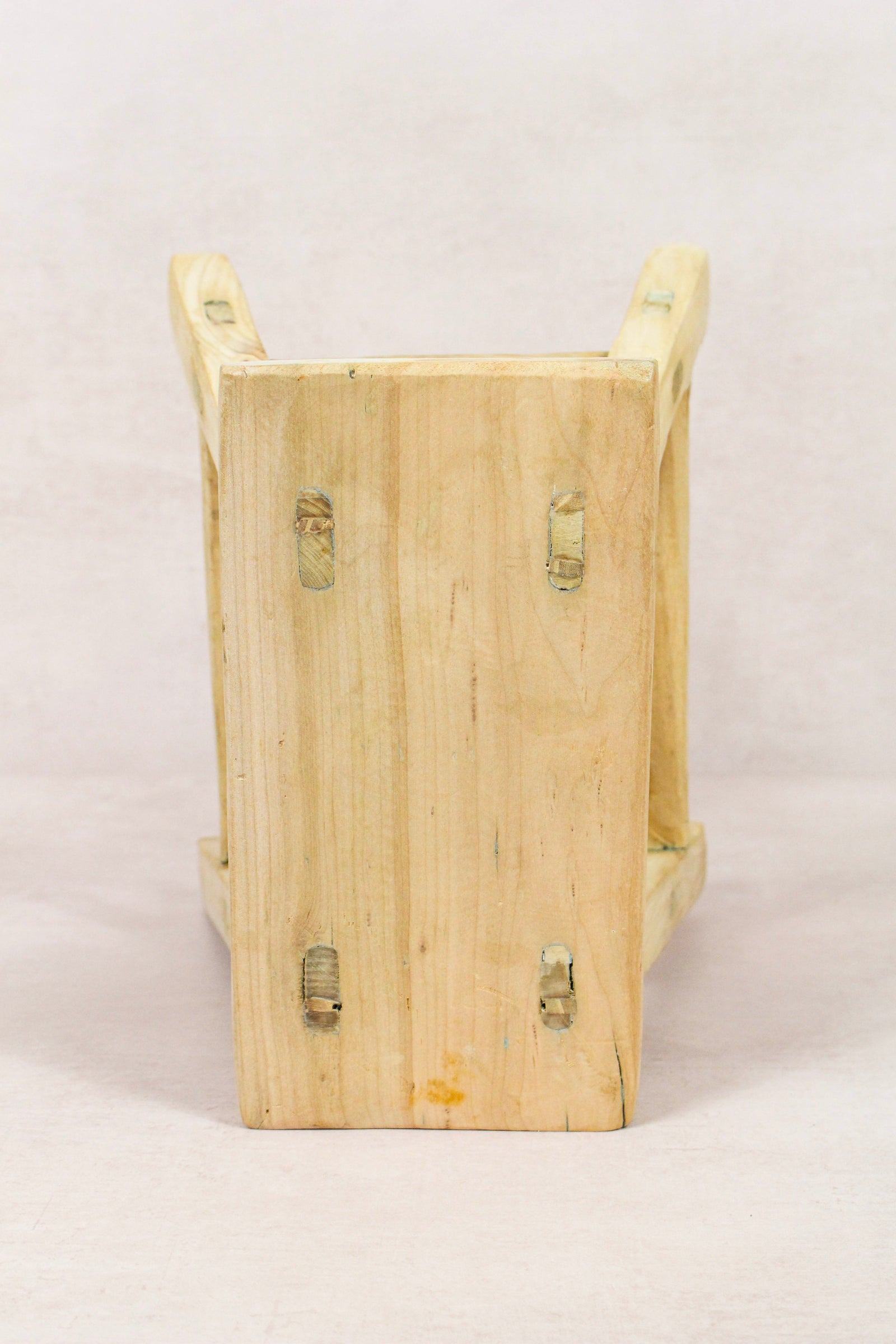 Small vintage rustic reclaimed elm wood stool 163 – Botanical Boys