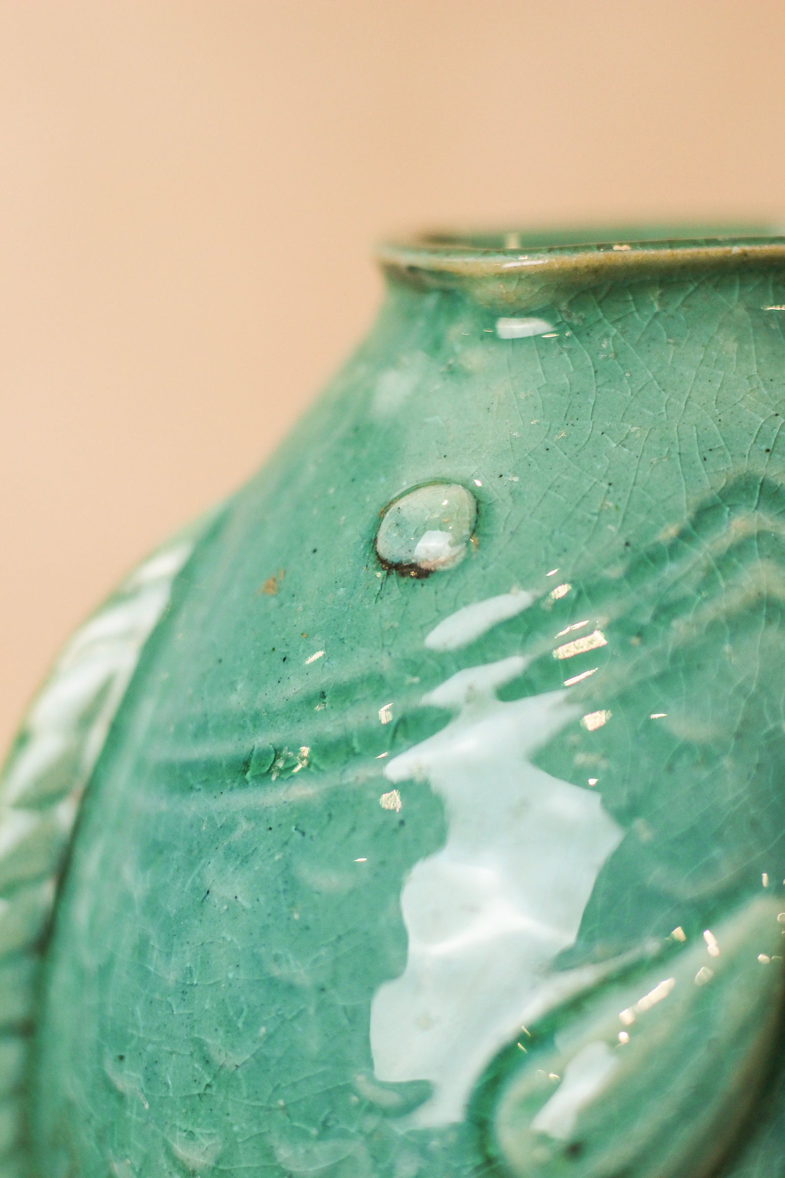 Vintage Turquoise Twin Fish Vase - No 3