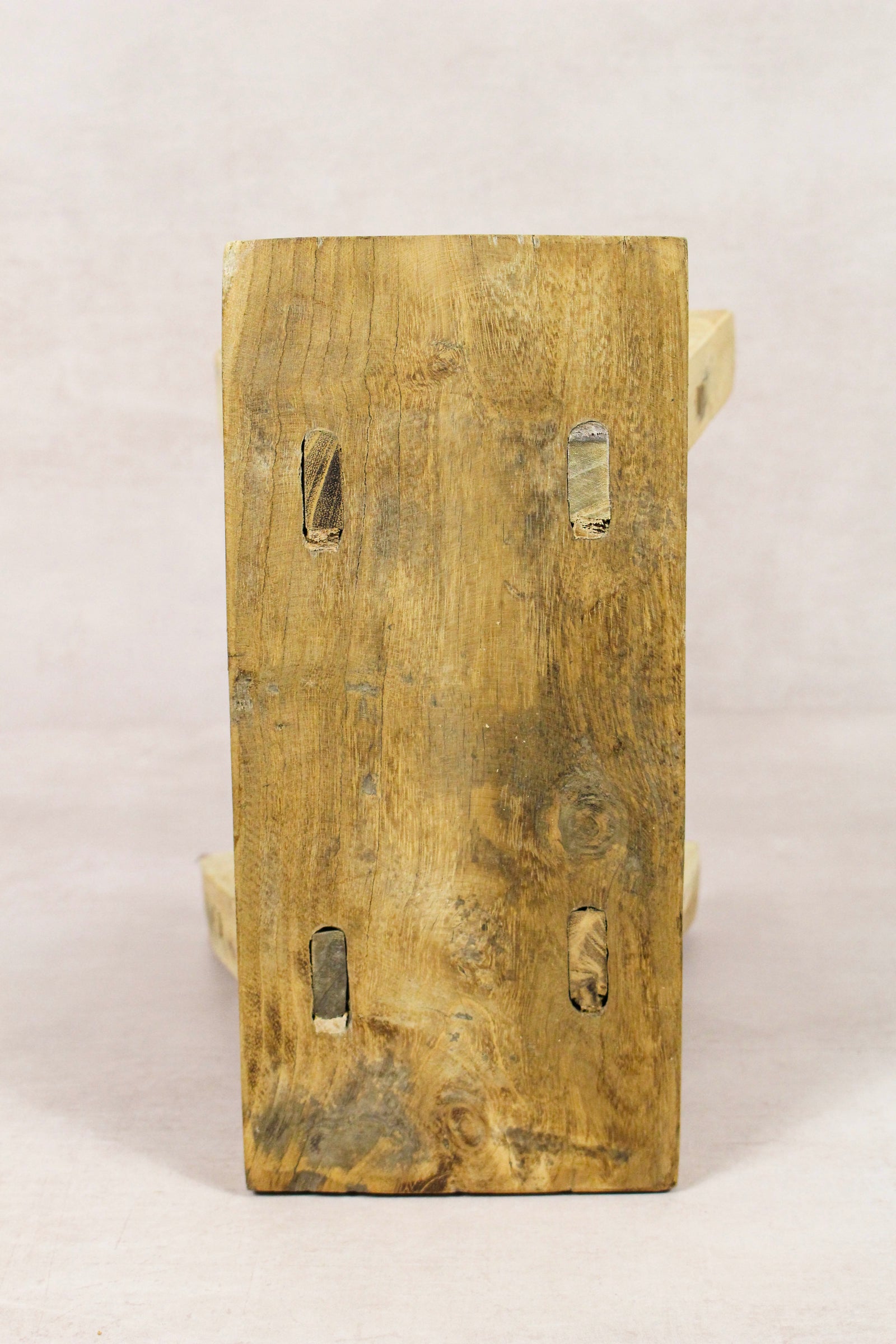 Small vintage rustic reclaimed elm wood stool 166 – Botanical Boys