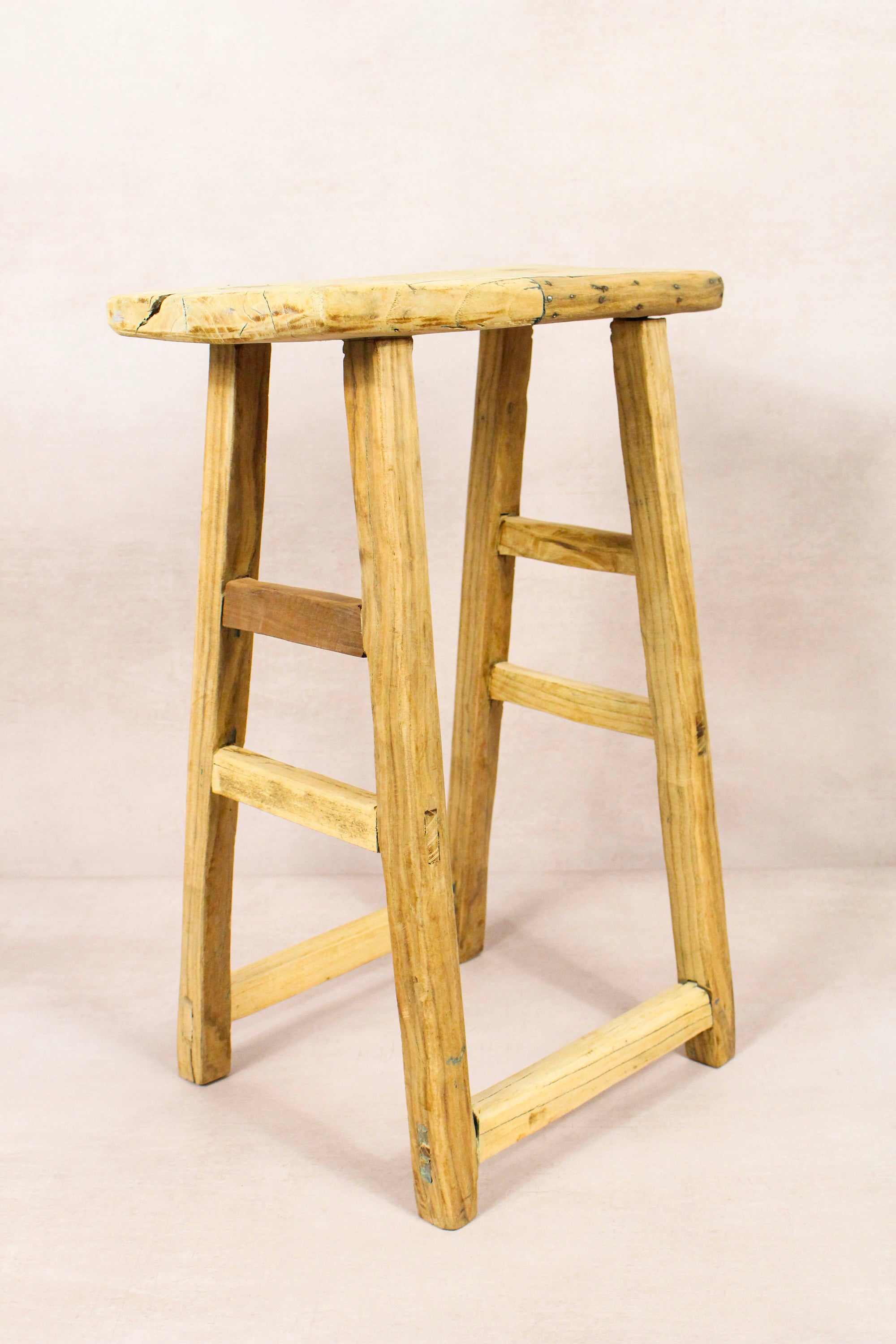 Vintage Rustic Stool - Elm wood - 179 - Botanical Boys
