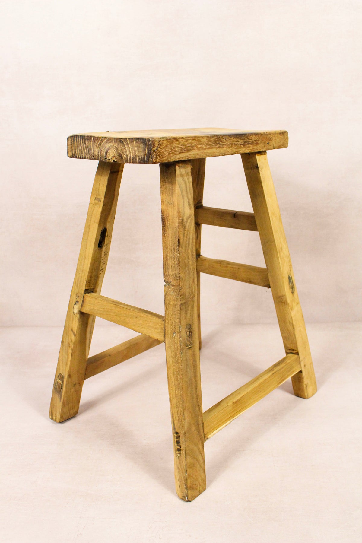Vintage Rustic Stool - Elm wood - 195